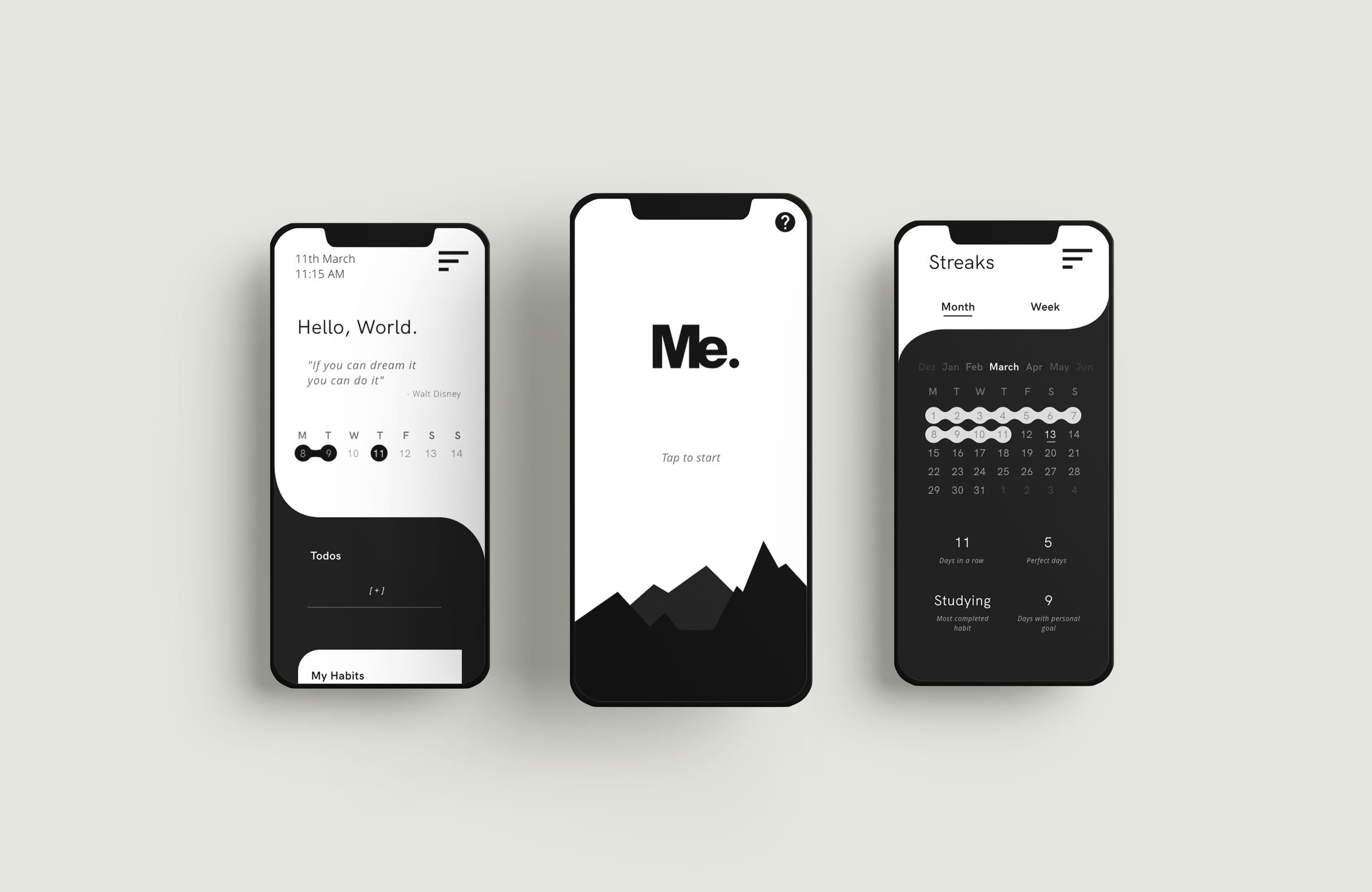 Me. - The App (UI/UX)