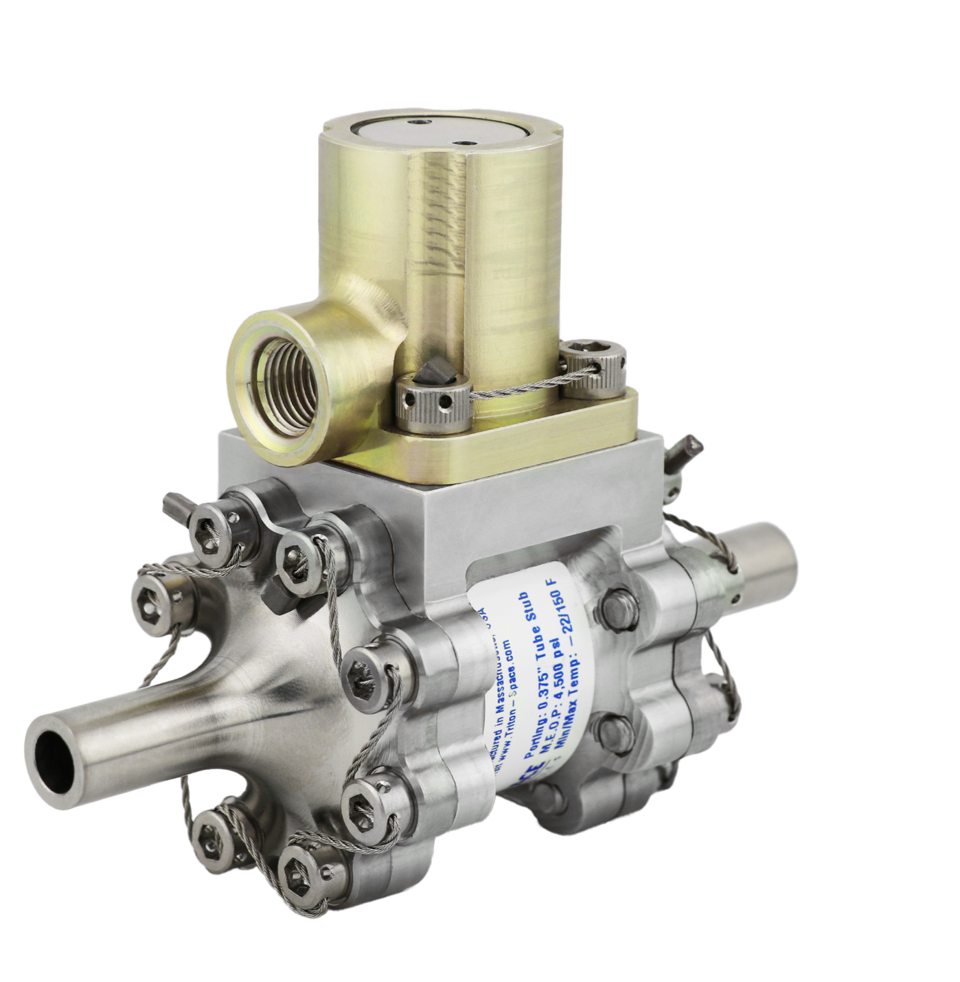 Pyro Initiator 3/8” In-Line Normally Closed Pyrotechnic Poppet Valve with Resettable ...
