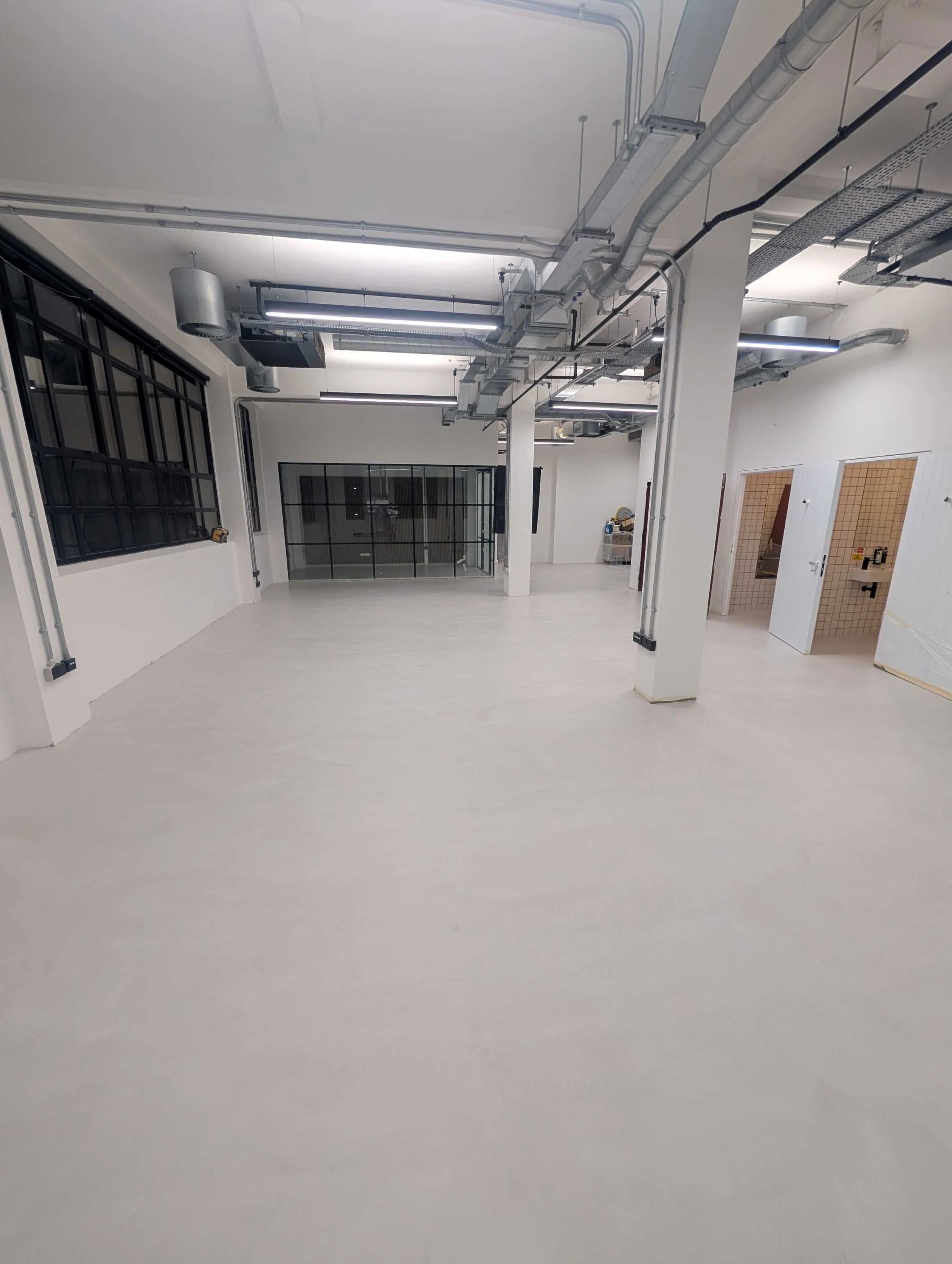 After microcement renovation office floor