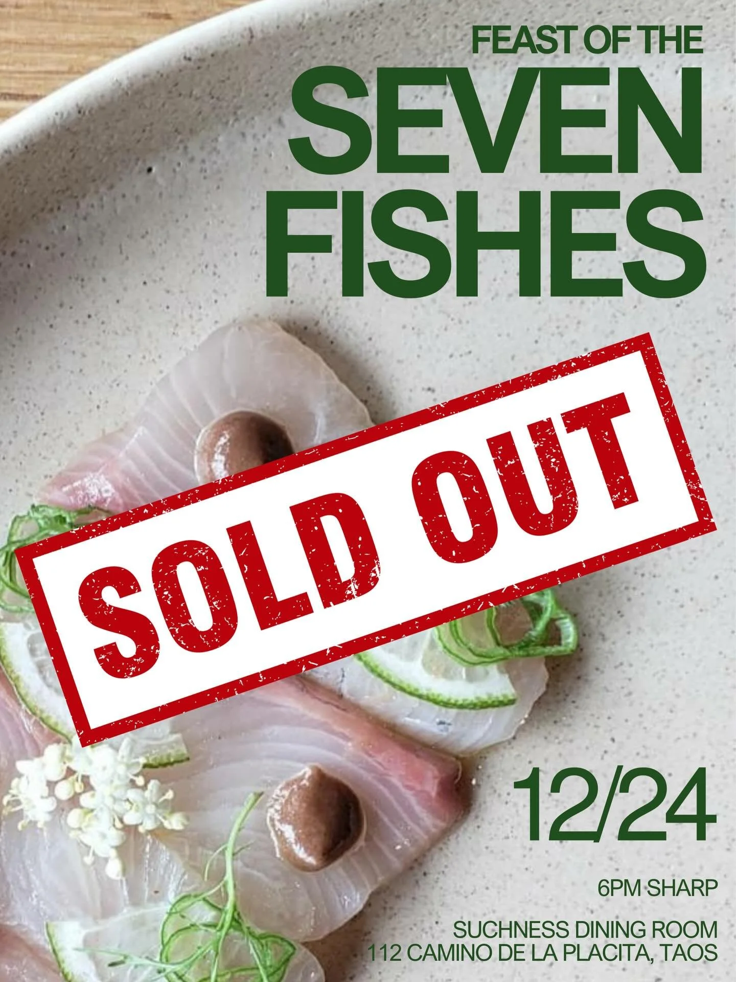 We look forward to celebrating Feast of the 7 Fishes with you this Christmas Eve!  Tickets are currently sold out, but to join the wait list please email hello@suchnessdiningroom.com