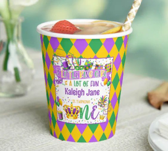 Mardi Gras King Cake Party Cup