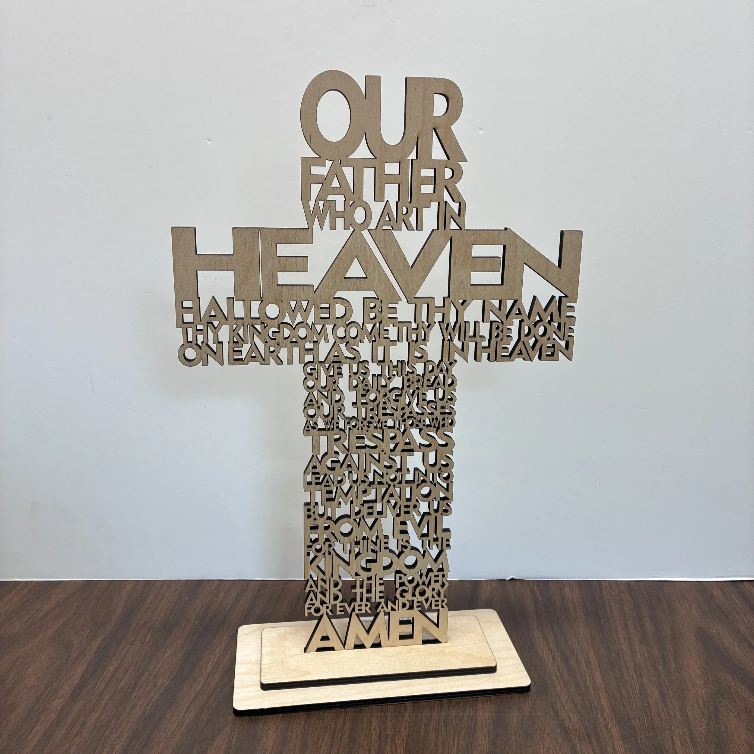 Lord's Prayer Wood Cross