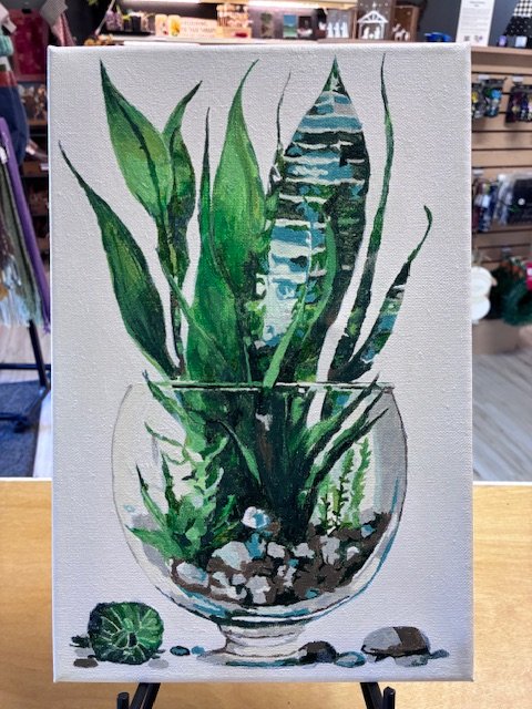 Lush Terrarium Canvas Art 8x12