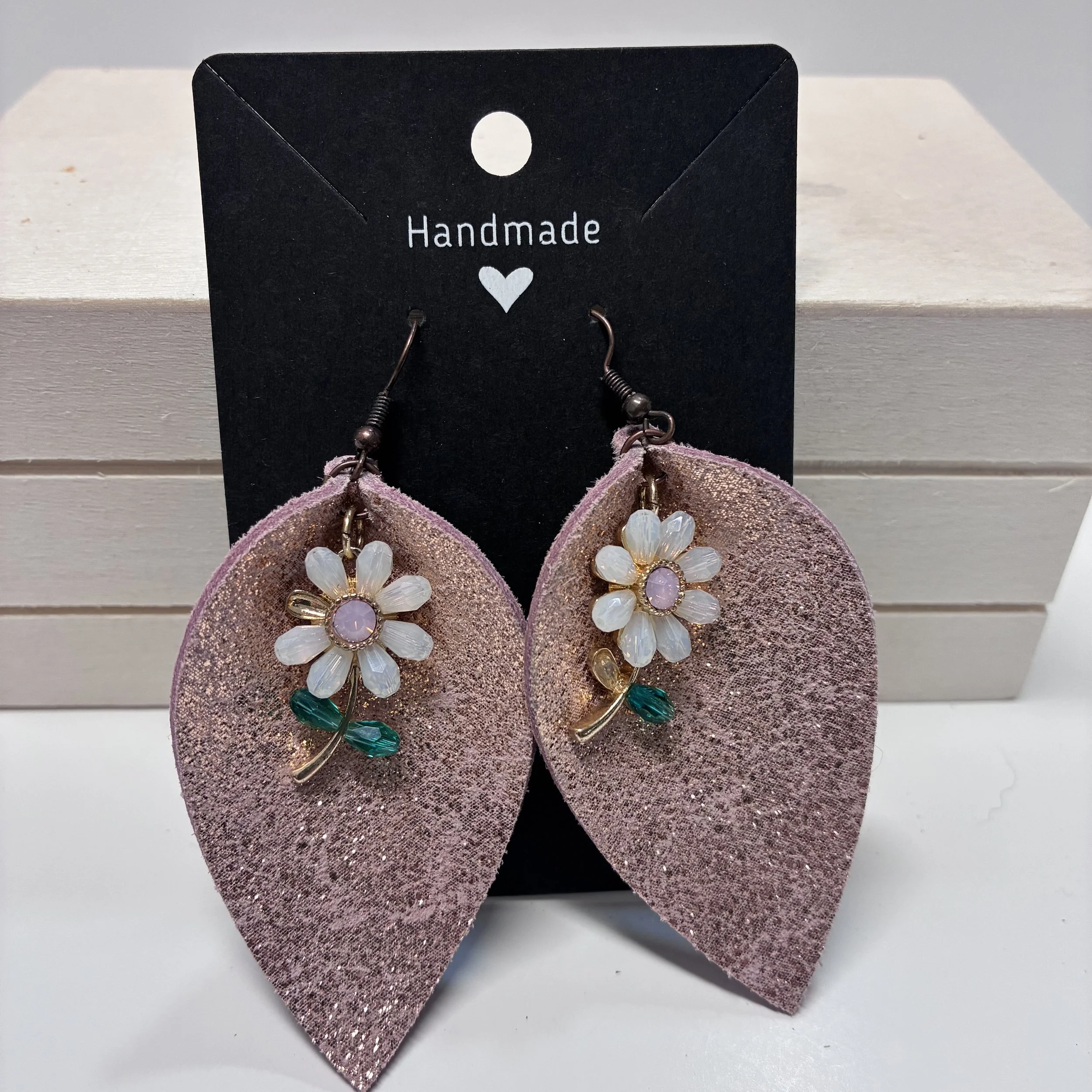 Floral Leather Earrings