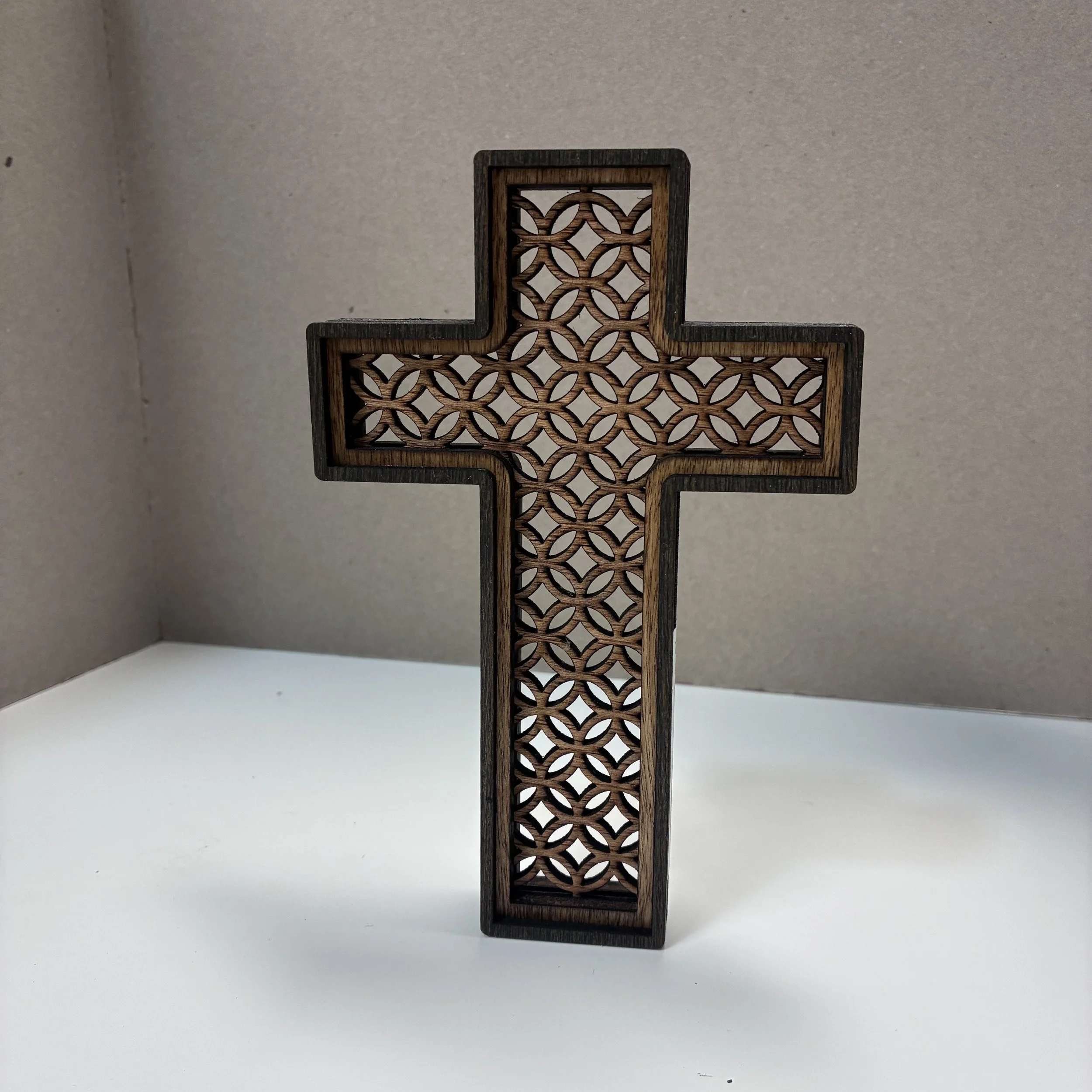 Wooden Lattice Cross I