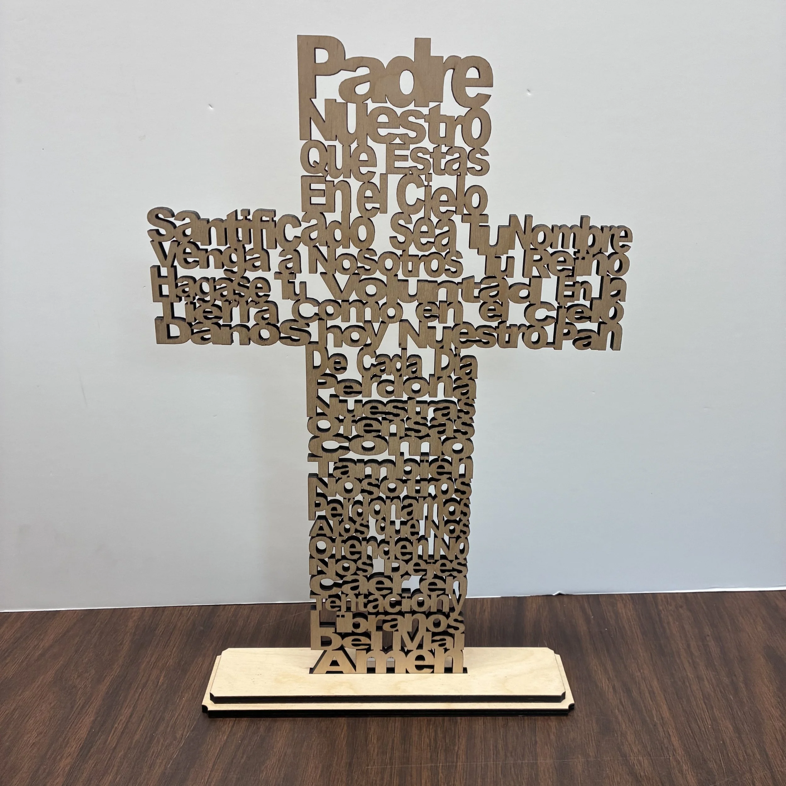 Spanish Lord's Prayer Wooden Cross