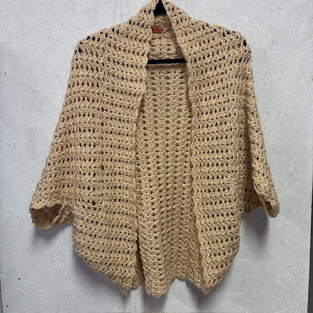 Crocheted Open-Knit Cardigan
