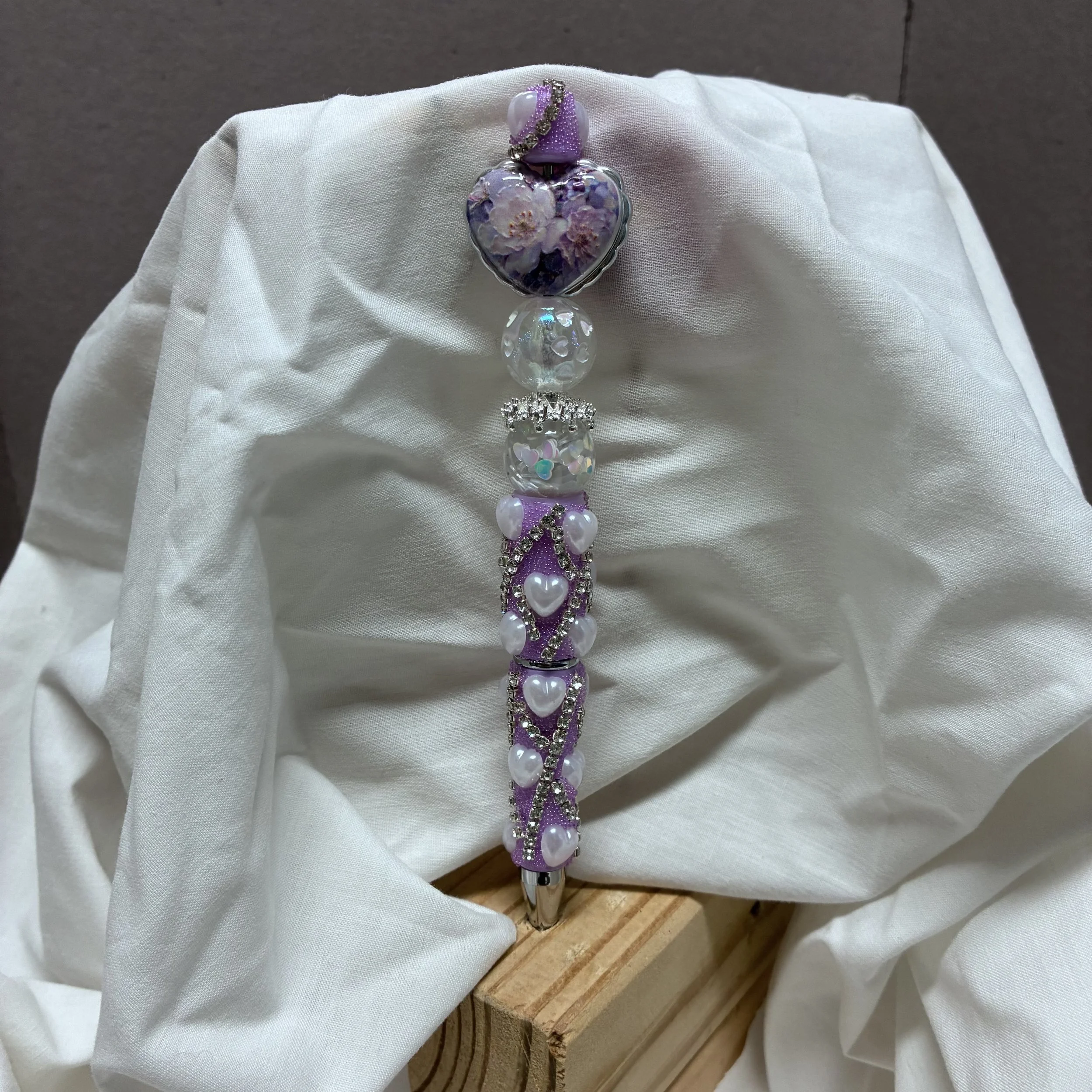 Beaded Novelty Pens - Purple