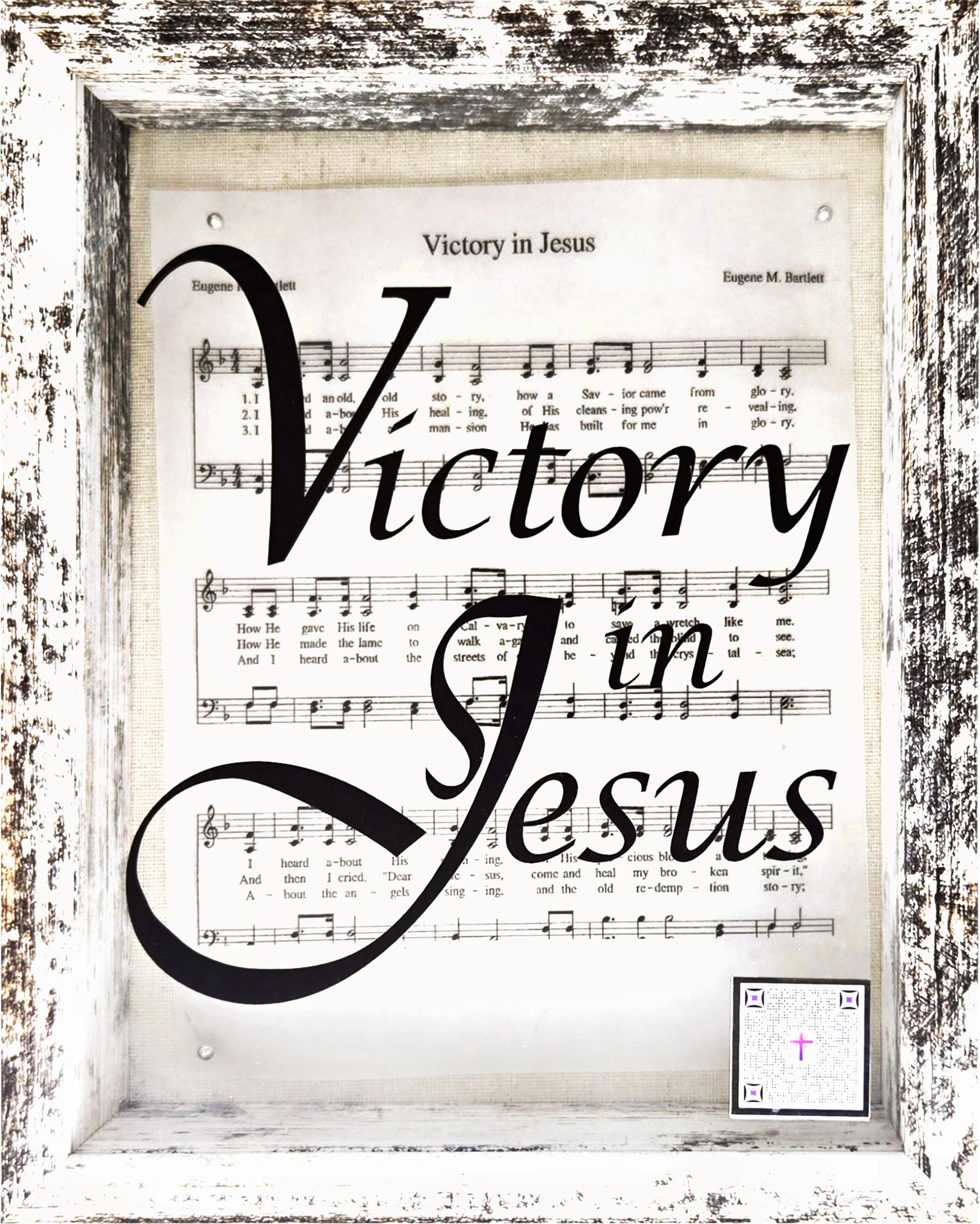 Framed 'Victory in Jesus' Hymn Sheet