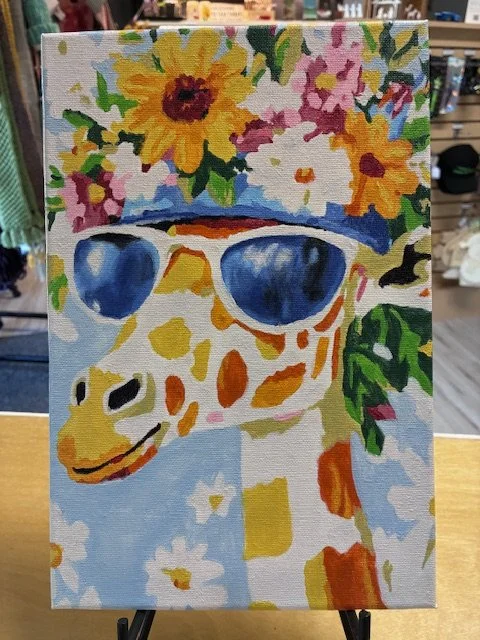Giraffe Chic Canvas Art 8x12