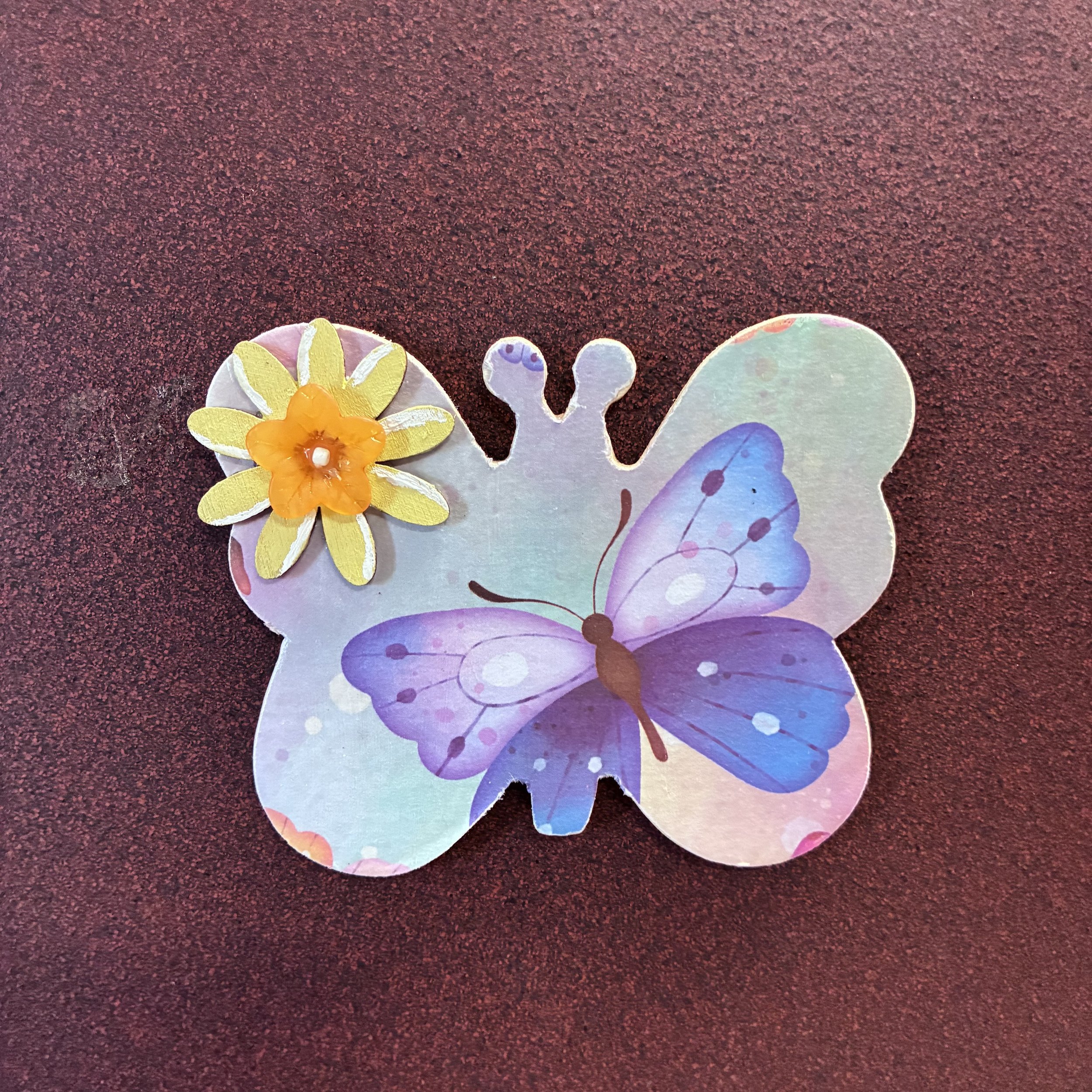 Wood Butterfly Magnet
