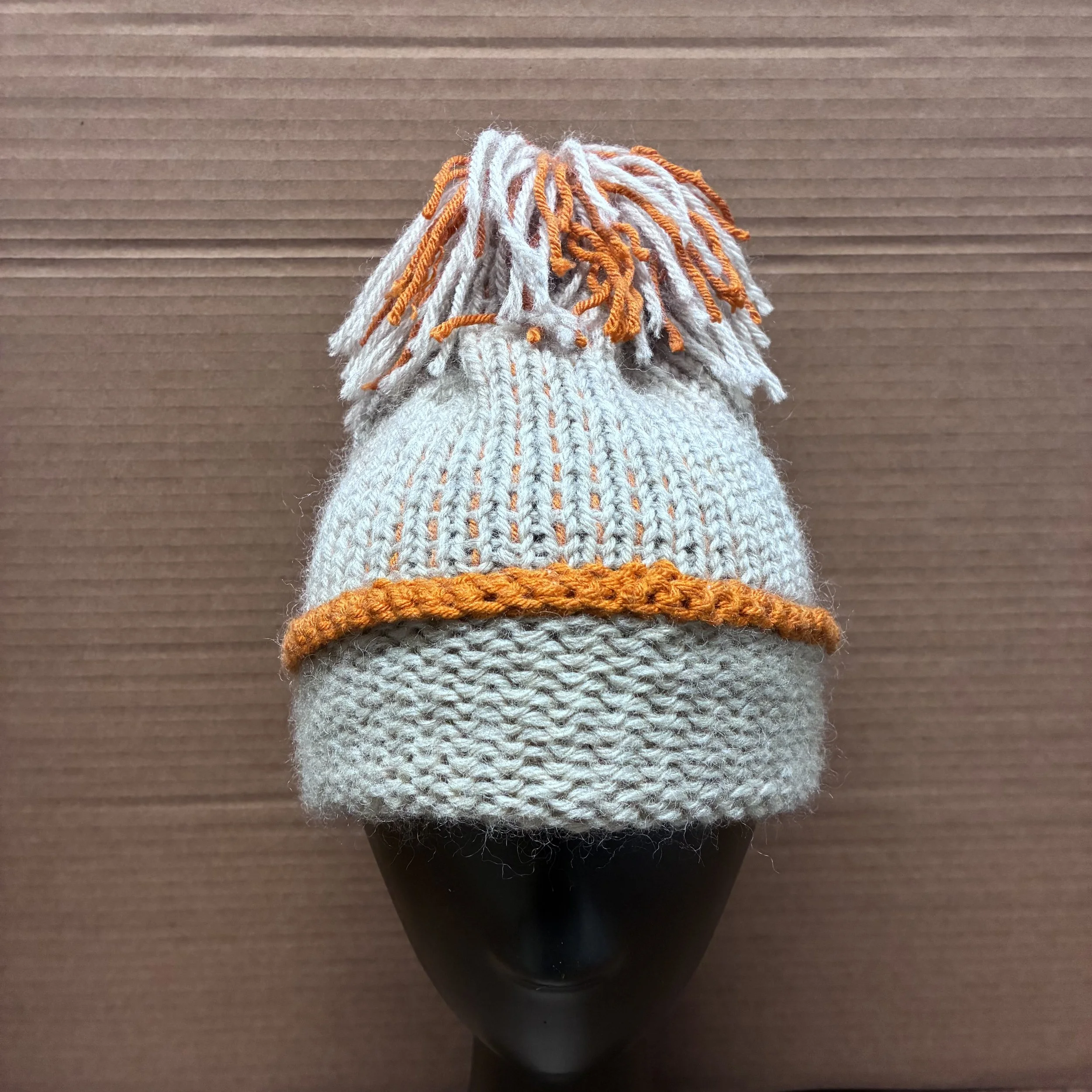 Grey & Orange Beanie