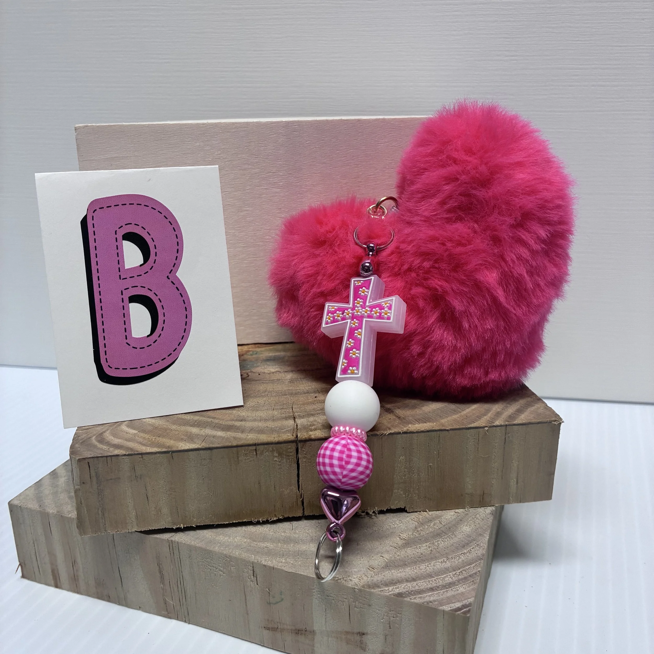 Plush Heart Keychain