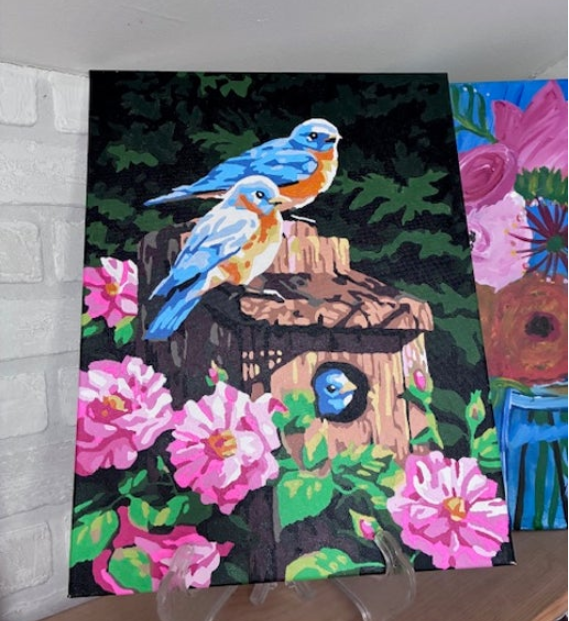 Bluebird Serenity Canvas Art 12x16