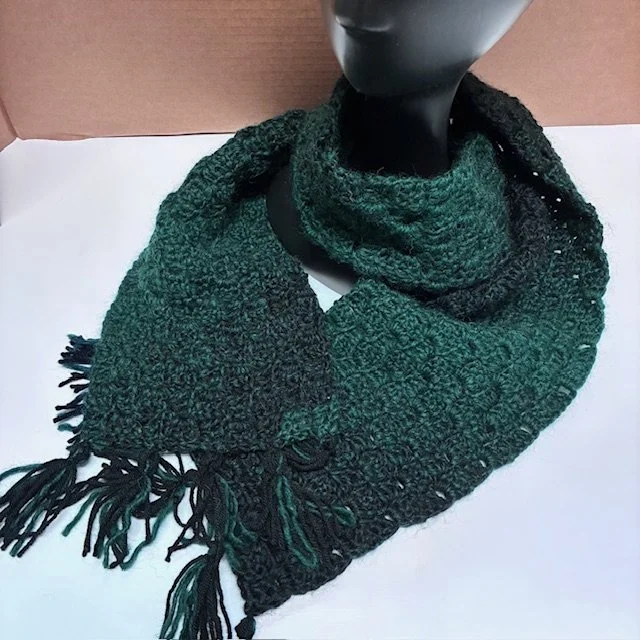 Gradient Green & Black Scarf