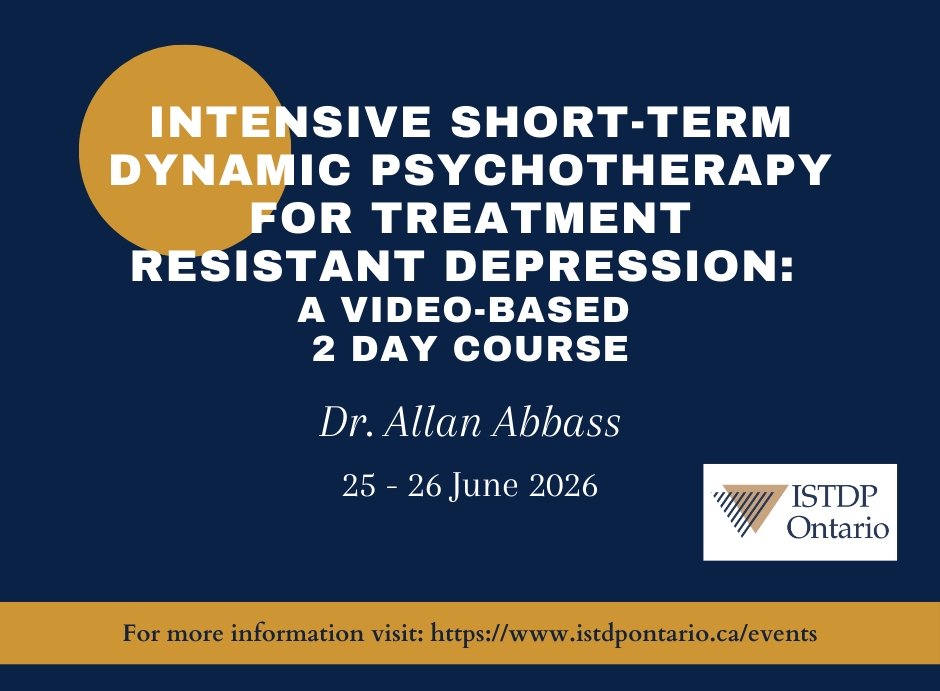 Intensive Short-term Dynamic Psychotherapy for Treatment Resistant Depression: a video-based 2 day course