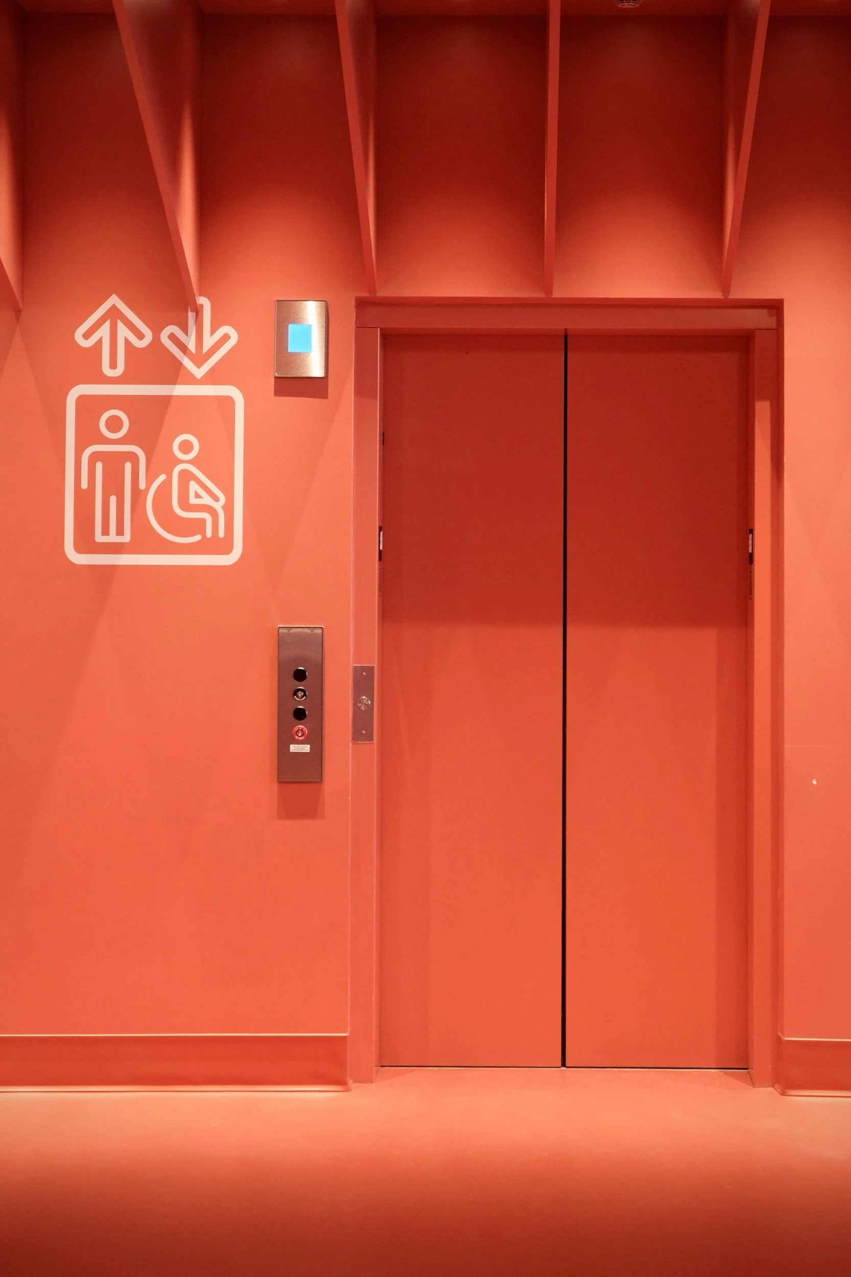 Accessible elevator with wheelchair sign – wheelchair lift inspection