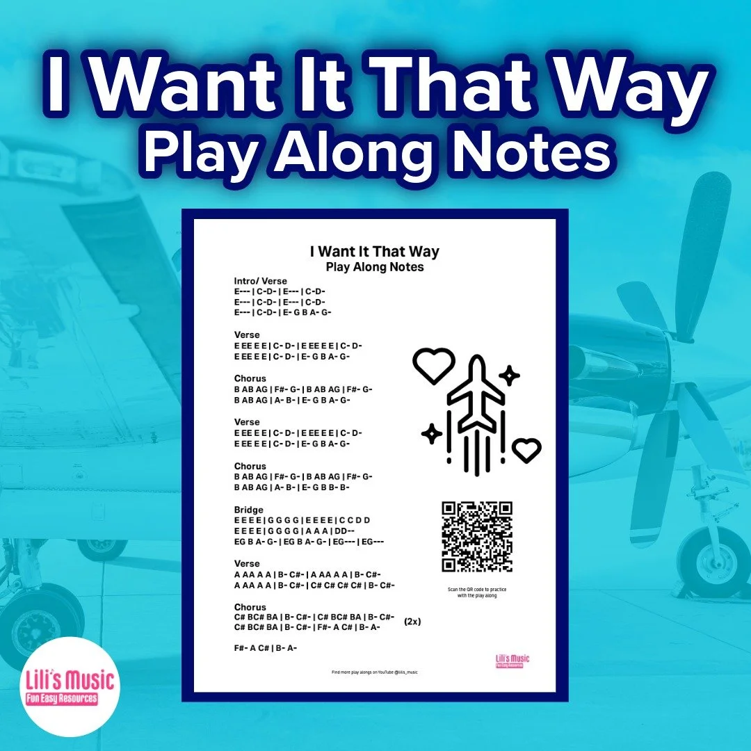 I Want It That Way Play Along Letters