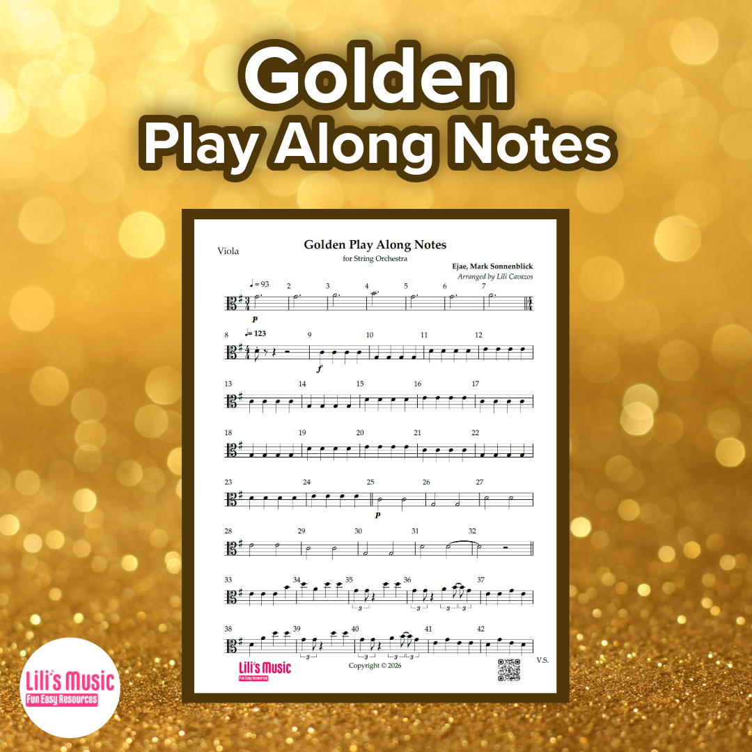 Golden Play Along Notes