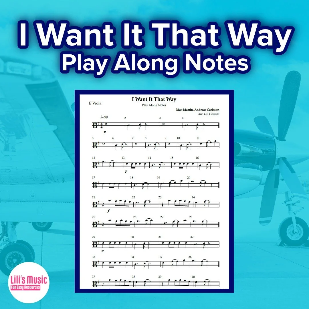 I Want It That Way Play Along Notes