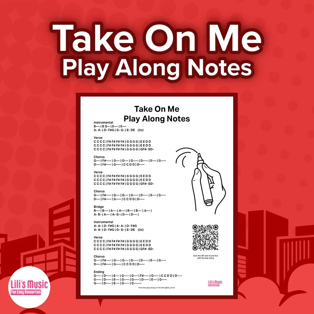 Take On Me Play Along Letters