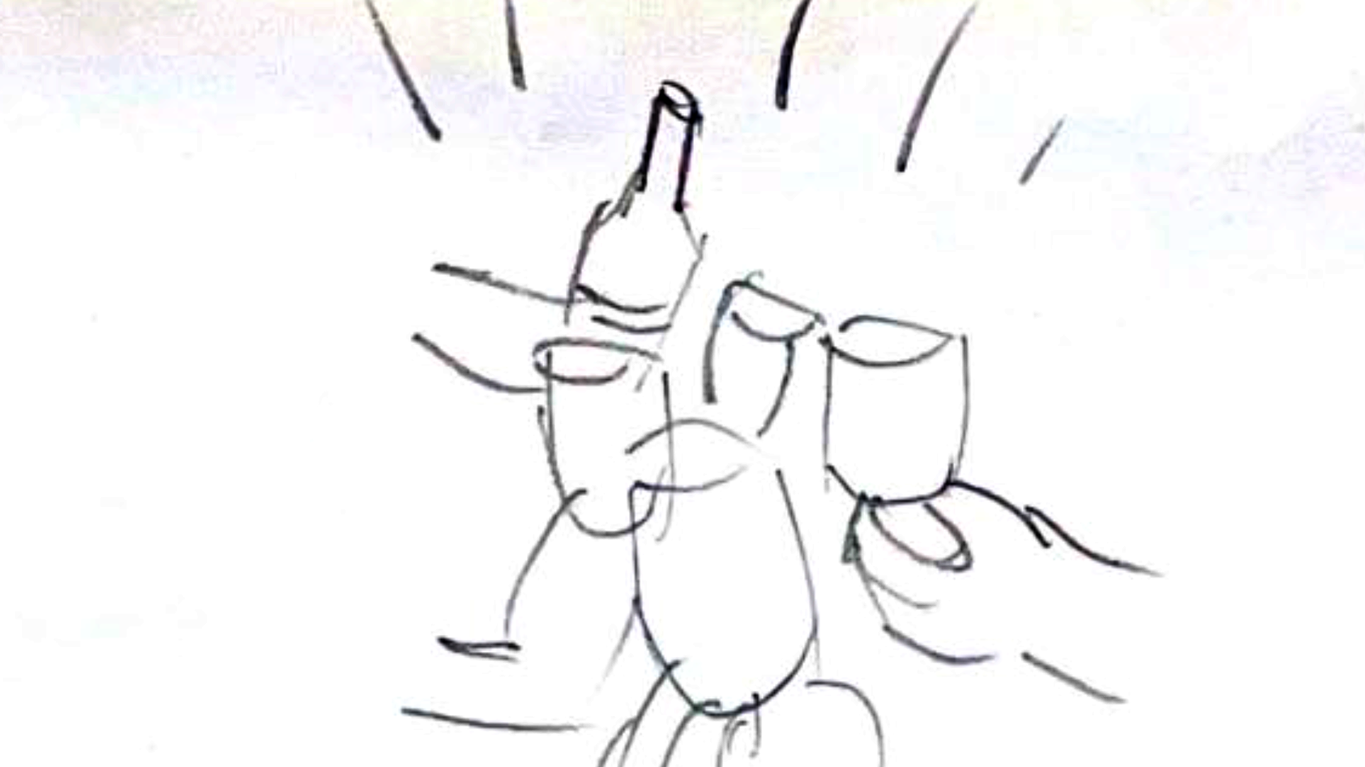 18. CU glasses clinking as they 'cheers'