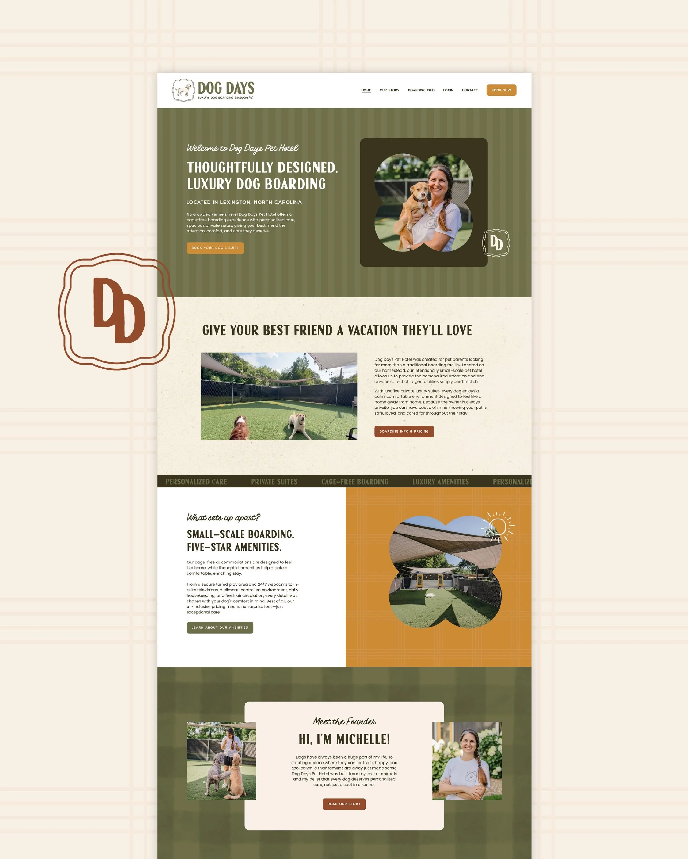 New branding &amp; website for @dogdayshotel 🐾

Swipe to the end to see the before and after transformation. 👀

Dog Days Pet Hotel has established itself as the premier luxury, cage-free boarding experience in its area. Unlike large-scale boarding 