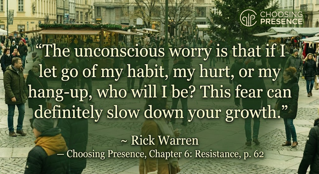 Quote from Chapter 6 - Resistance p. 62 in "Choosing Presence"