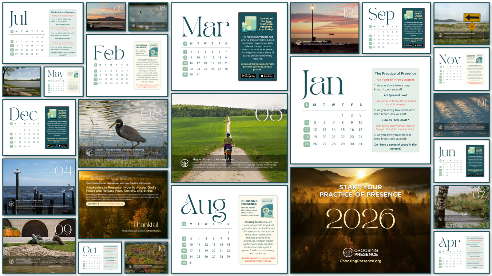 Choosing Presence Calendar (2026) - Collage
