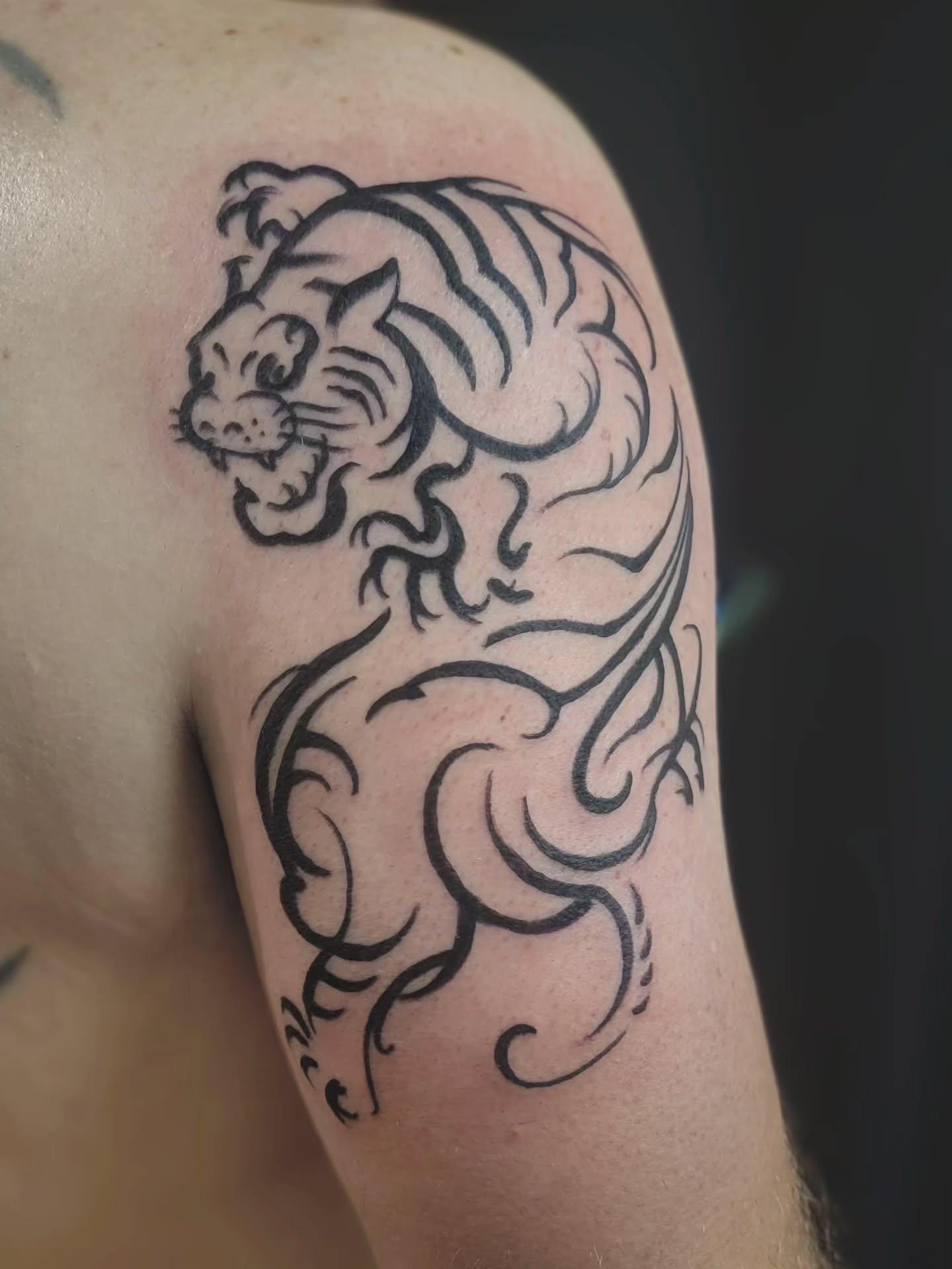 Neo tribal tiger and dragon for Trevor ! Thanks for letting me do my thannng!

#tattoo #tribaltattoo #neotribal #blackworktattoo 

FOR BOOKING:

TEXT MESSAGE CARBONDALE:

9705100380

TEXT MESSAGE PARACHUTE:

9709813710