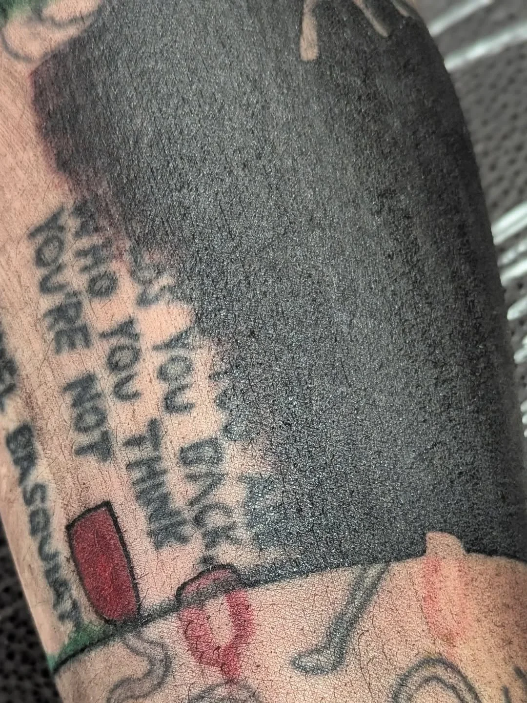 Blackout process shot. Bliggity black. #blackworktattoo #blackout 

I'm booking January thru March 2026 at @twinscreektattoo and @bonedaletattoo holler to get in!