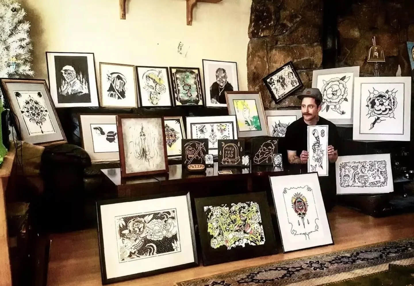 Art show prep circa 2019. I will have an engraving collection this large soon enough. 

#art #tattooart #folkart