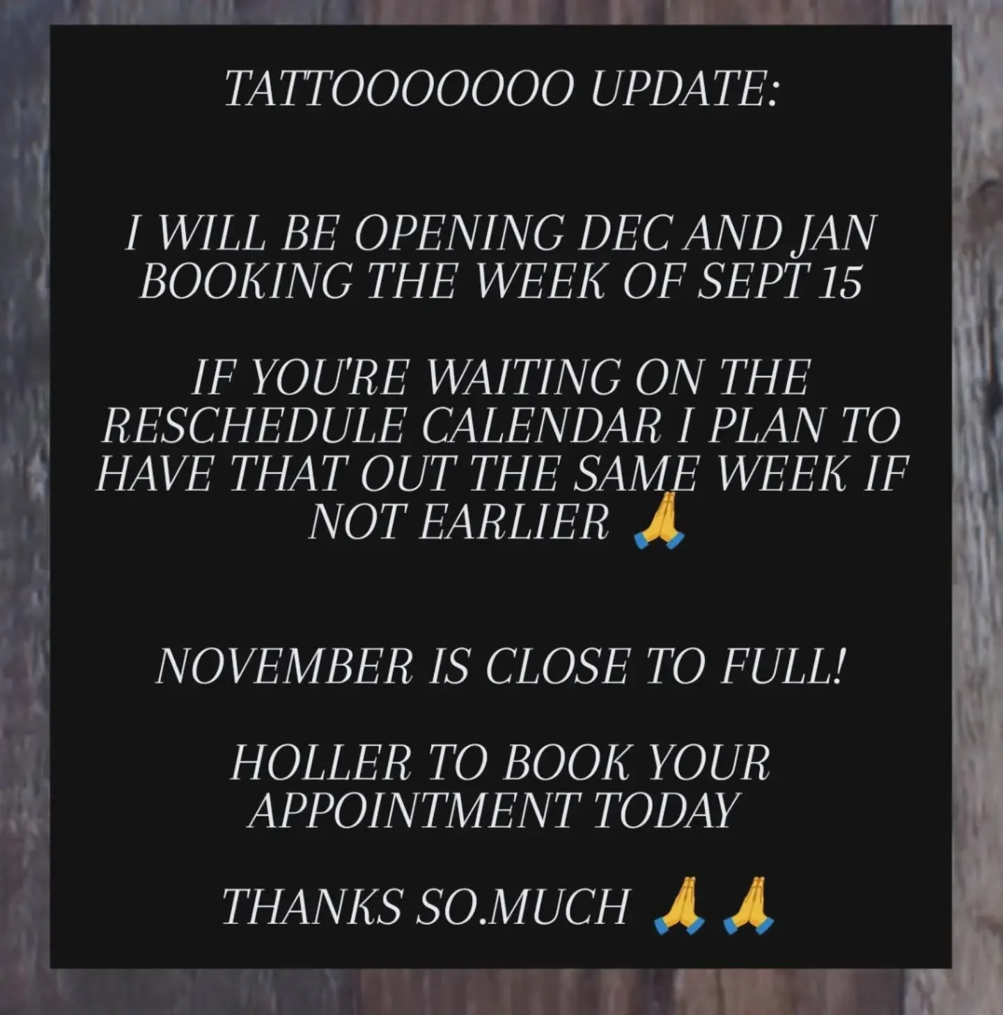 Also: 

Half day rates remain $500 everything else is by the piece.

Lemme know what kind of pre drawn designs and or styles y'all want to see in the COMMENTS✨🙏🫪🌝🌝🙌🫶