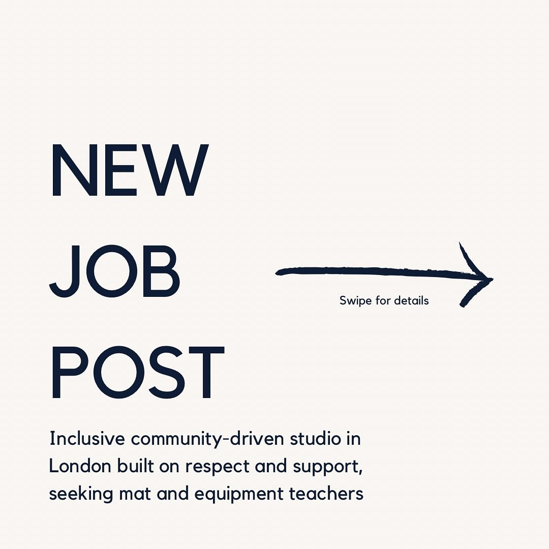 Opportunity to join a growing studio in SE London seeking mat and reformer teachers for a range of available classes during the weekdays and weekends.

Find out more about the role and apply online at PilatesJobBoard.com

#pilates #pilatesjob #pilate