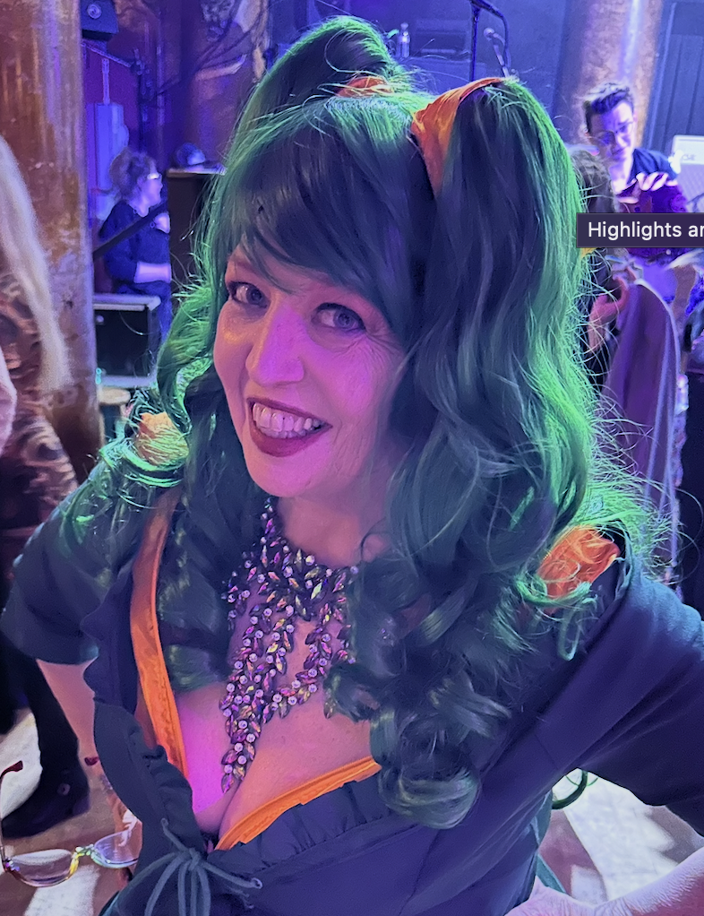 Dixie de la Tour, First Person live storyteller, improv instructor and actor, Berkeley, CA April 2026