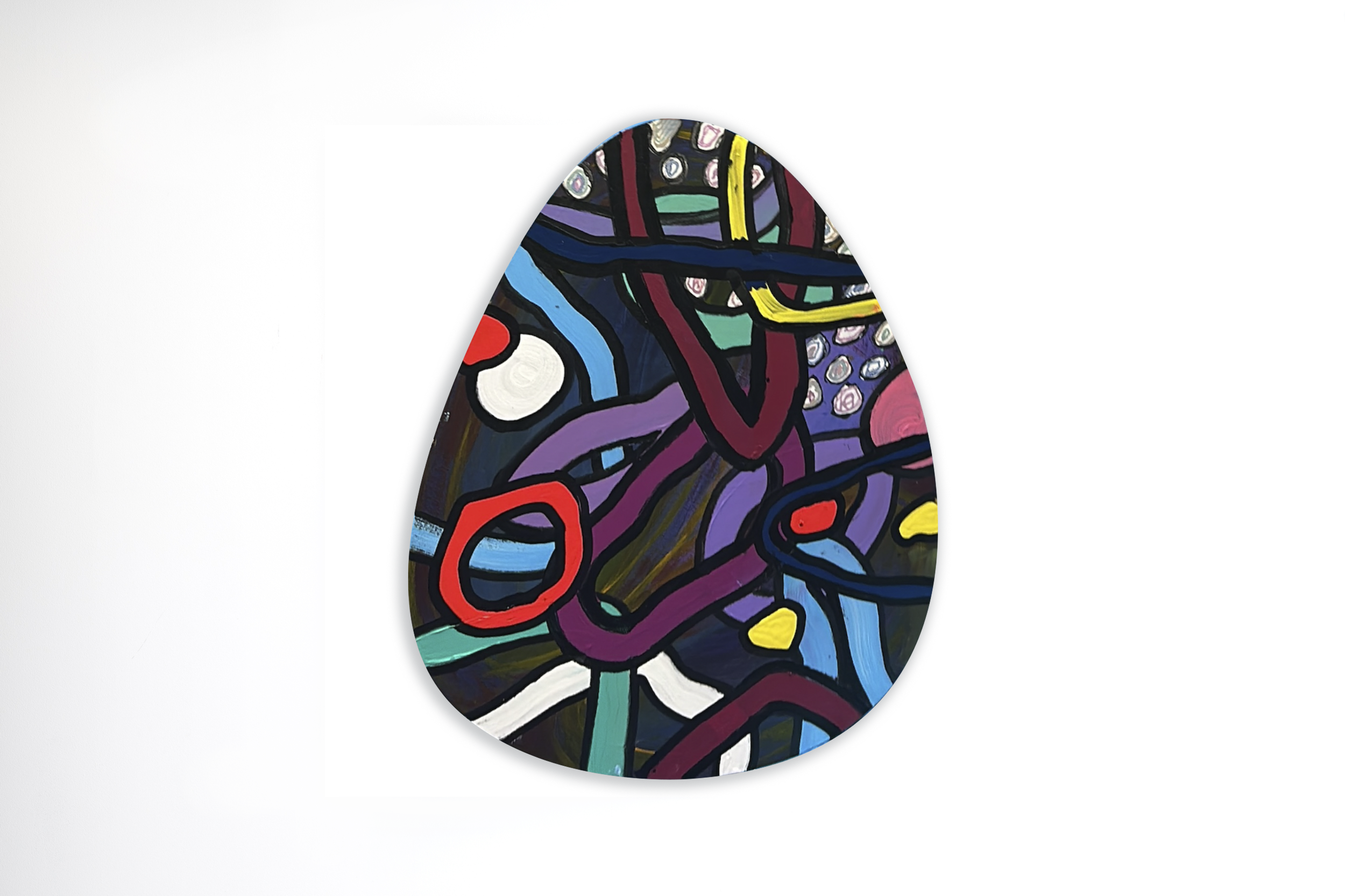 Untitled | Acrylic & Paint Markers with High Gloss Finish | Egg-Shaped Canvas | Available