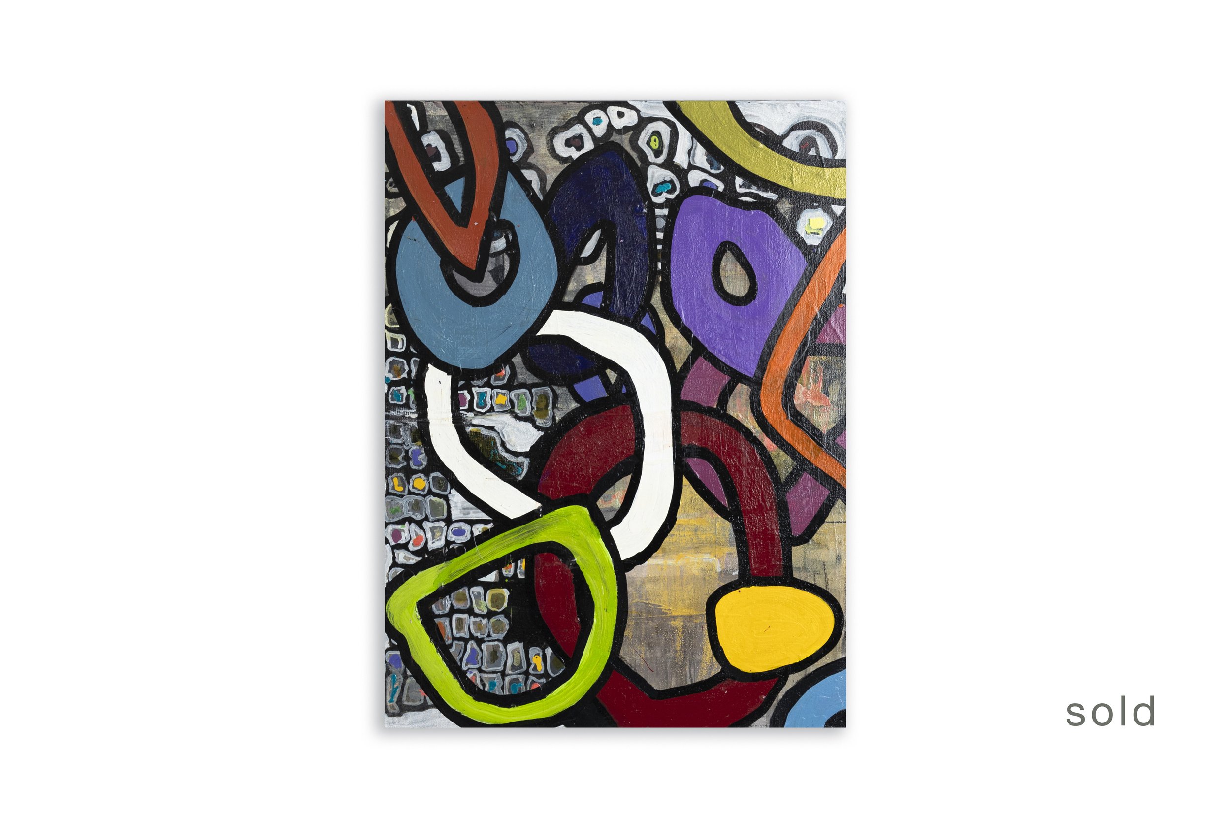 Sushi Loop | Acrylic On Canvas With High Gloss Finish | 30W x 40H x 1D | Sold