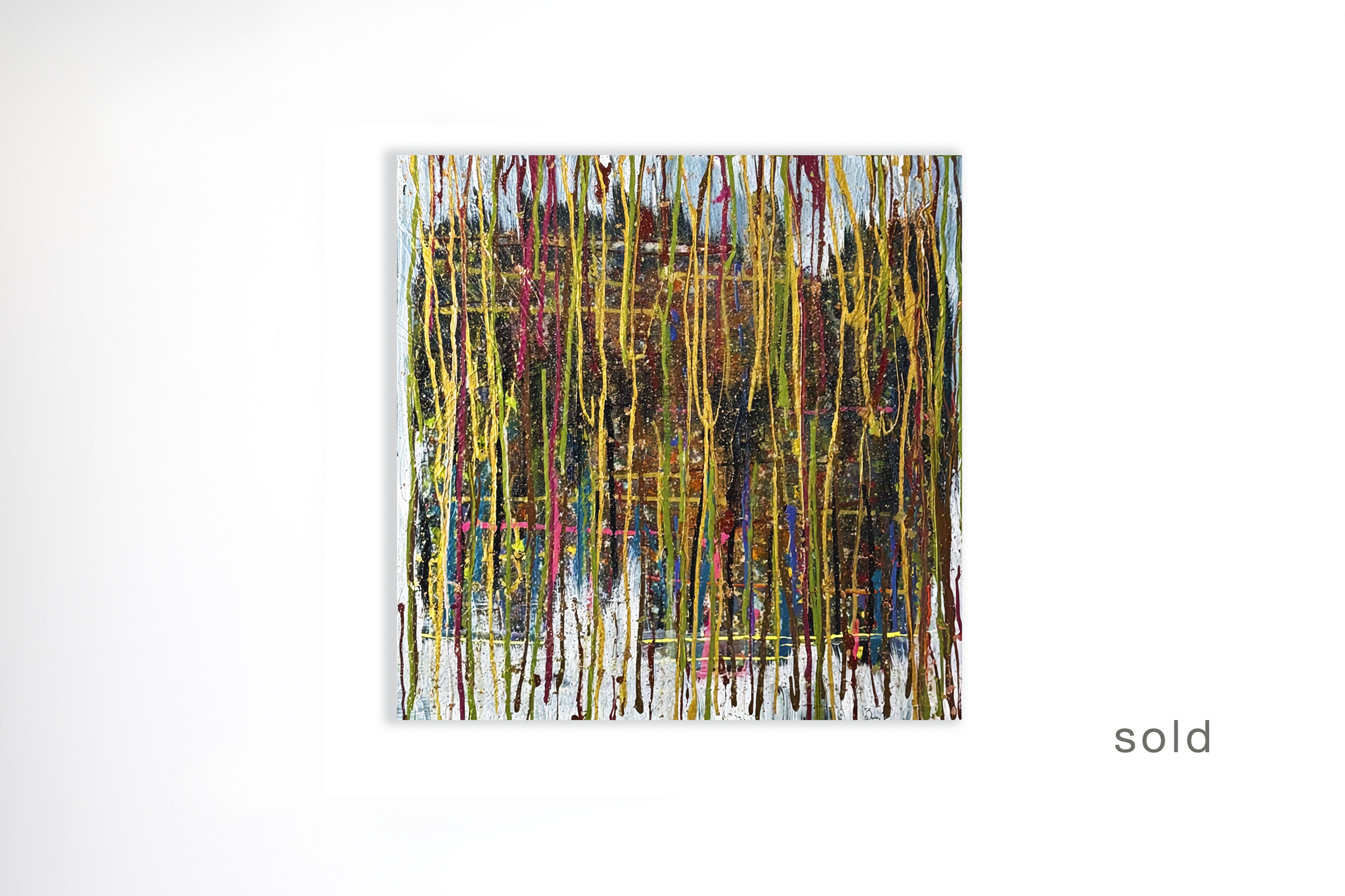 Winter Rainbow | Acrylic On Canvas with Gold Leaf | 36W x 36H | Sold