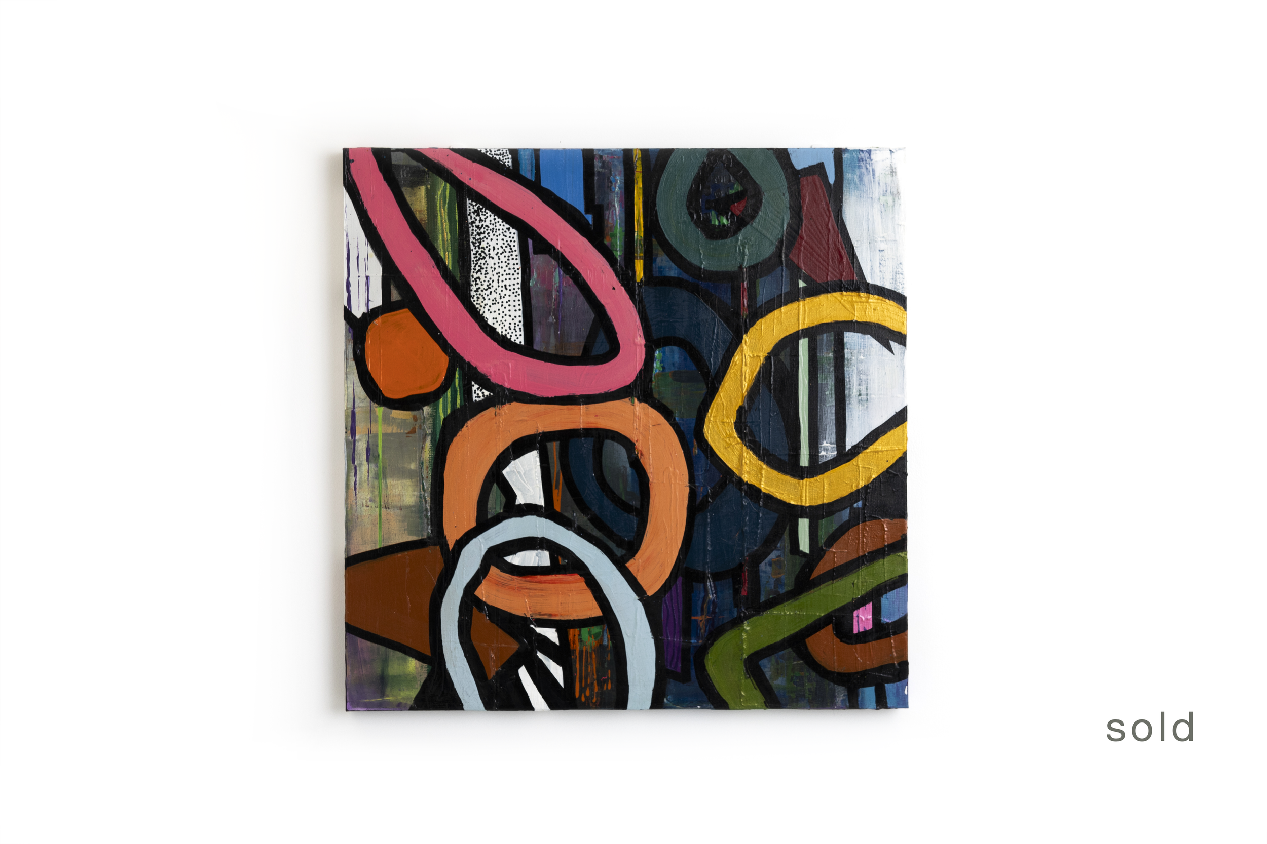 Loopty Loop | Acrylic On Canvas with High Gloss Finish | 30W x 30H x 1D | Sold