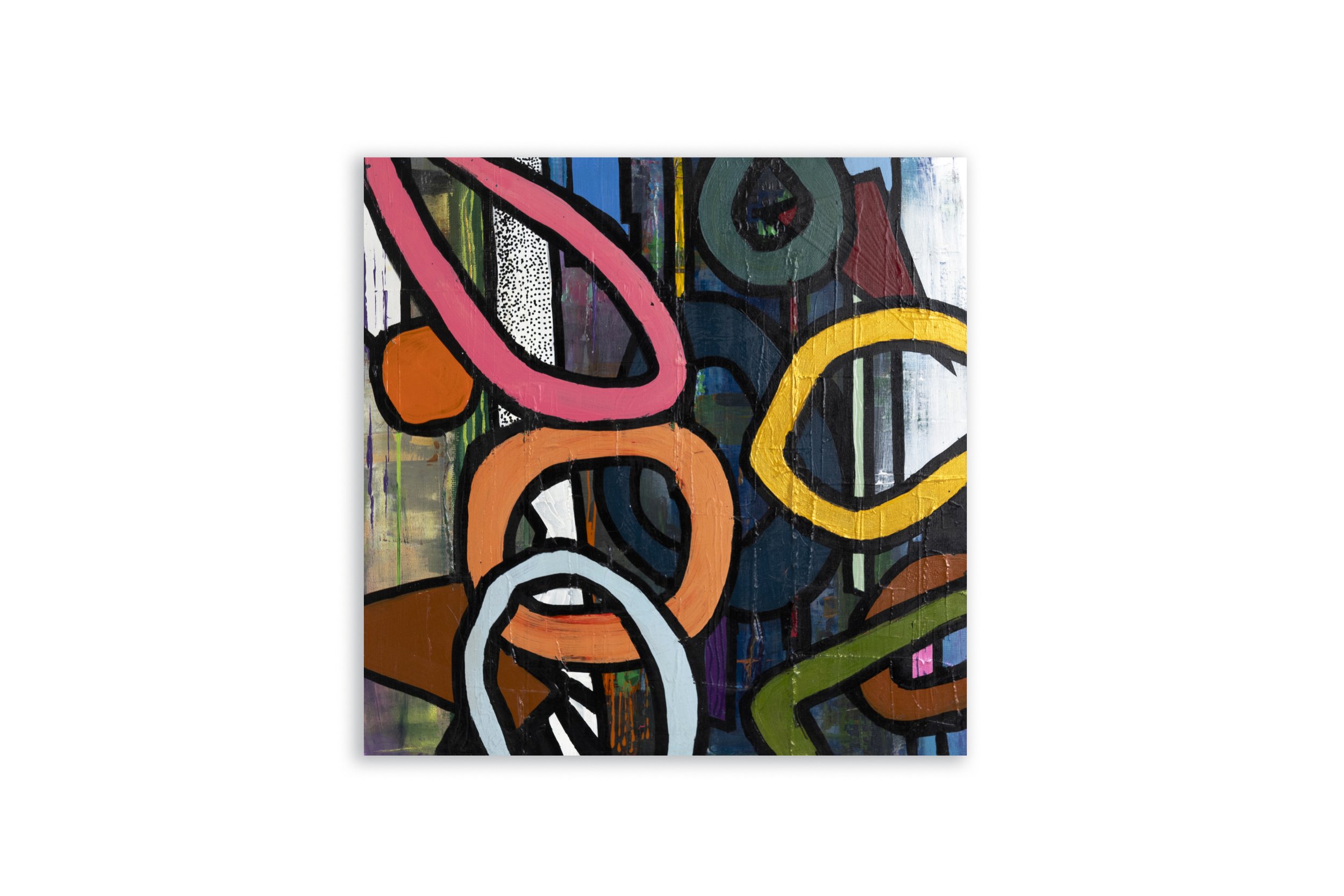 Loopty Loop | Acrylic On Canvas With High Gloss Finish | 30W x 30H x 1D