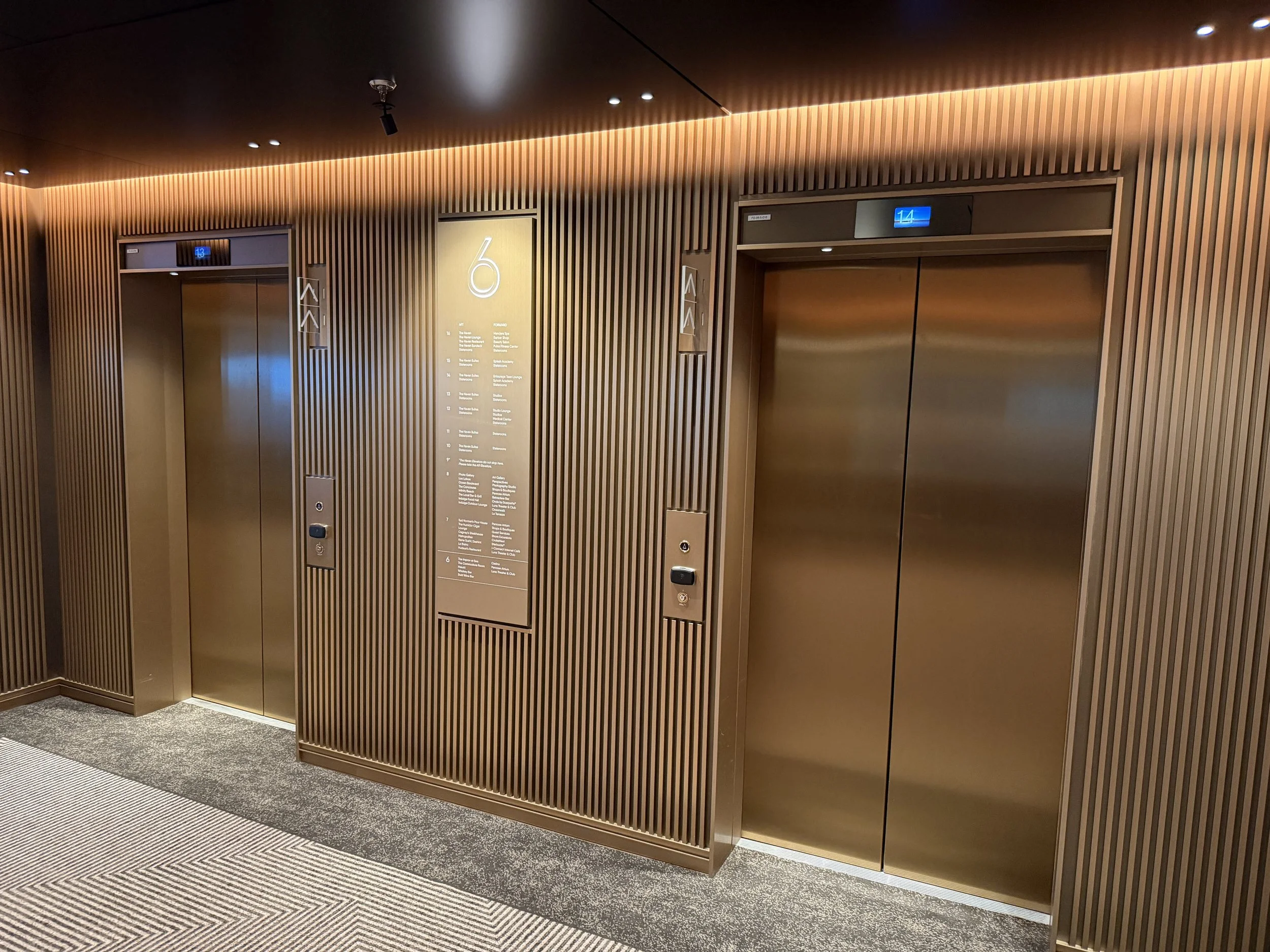 The Haven Private Elevators onboard Norwegian Luna, © Fraser at Sea