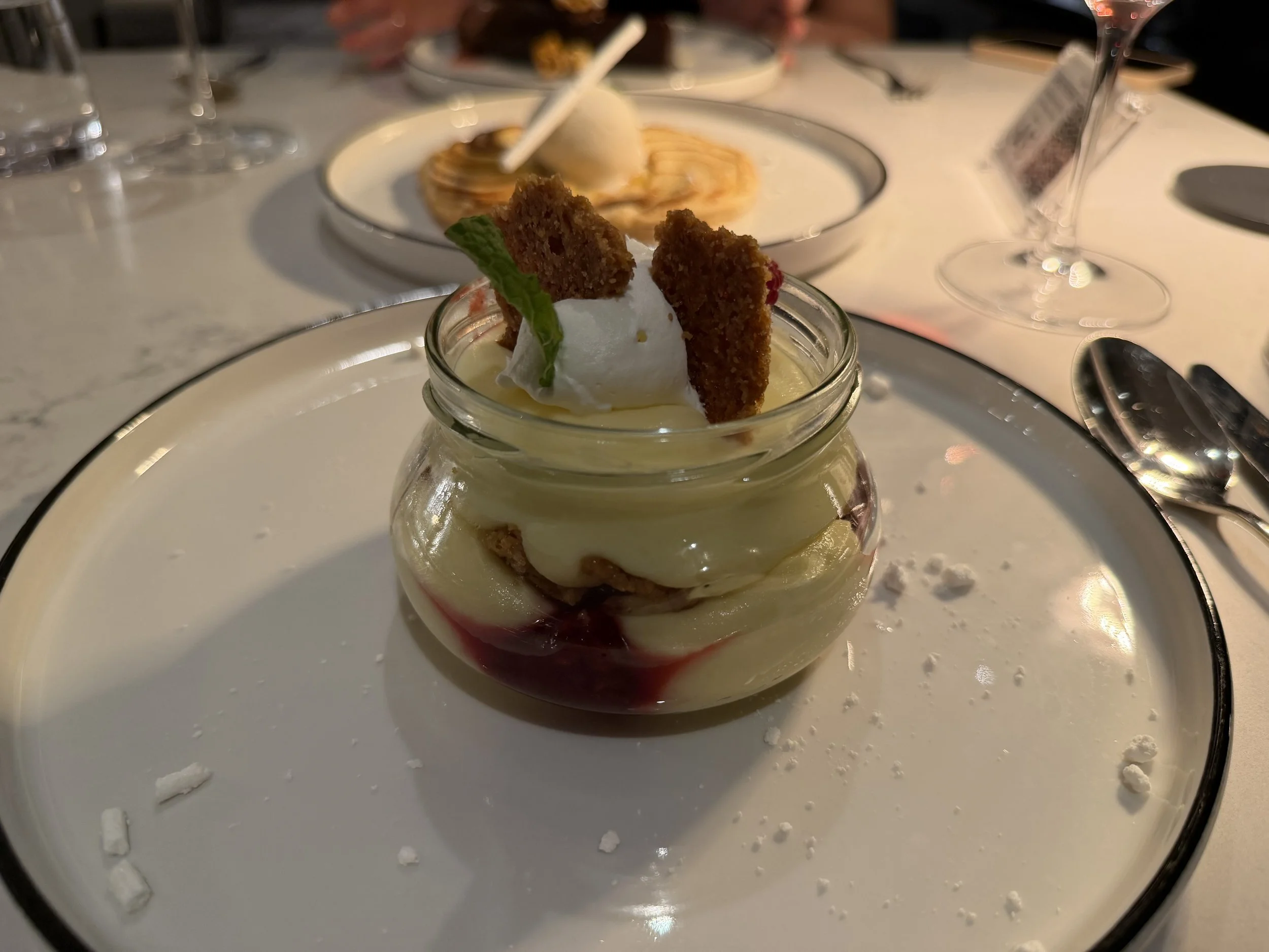 Vanilla Cheesecake "In a Jar", served at Palomar onboard Norwegian Luna, © Fraser at Sea