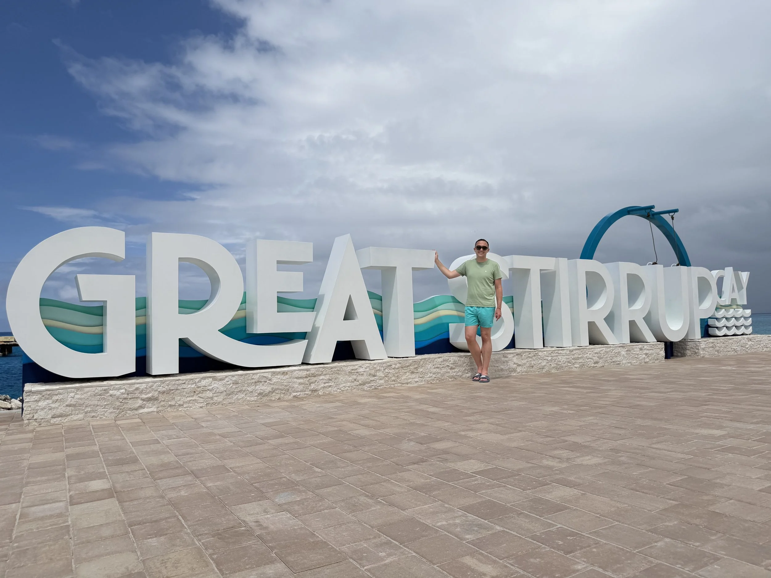 A great photo opportunity with the welcome sign at Great Stirrup Cay, © Fraser at Sea