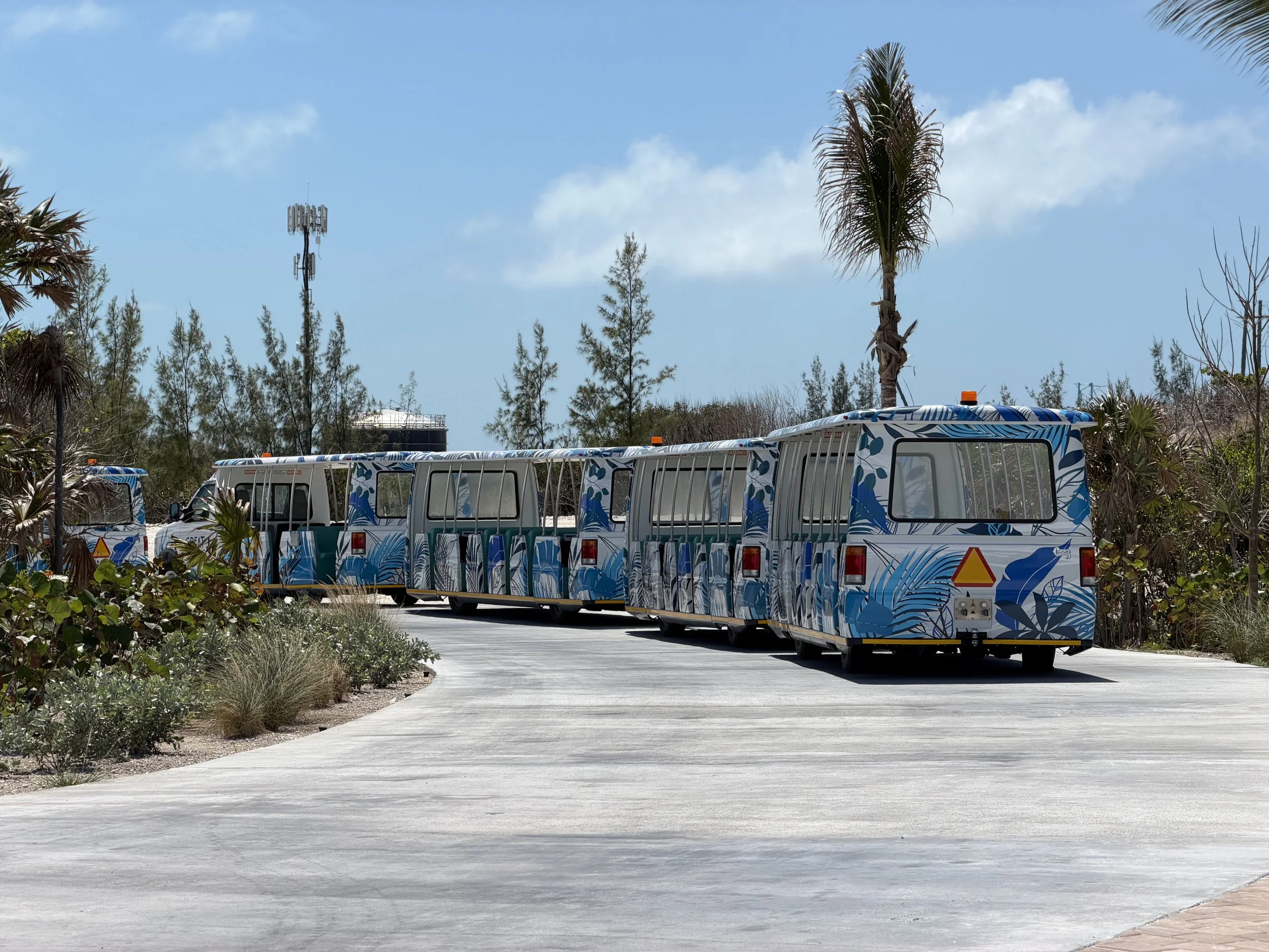 The complimentary land train on Great Stirrup Cay, © Fraser at Sea