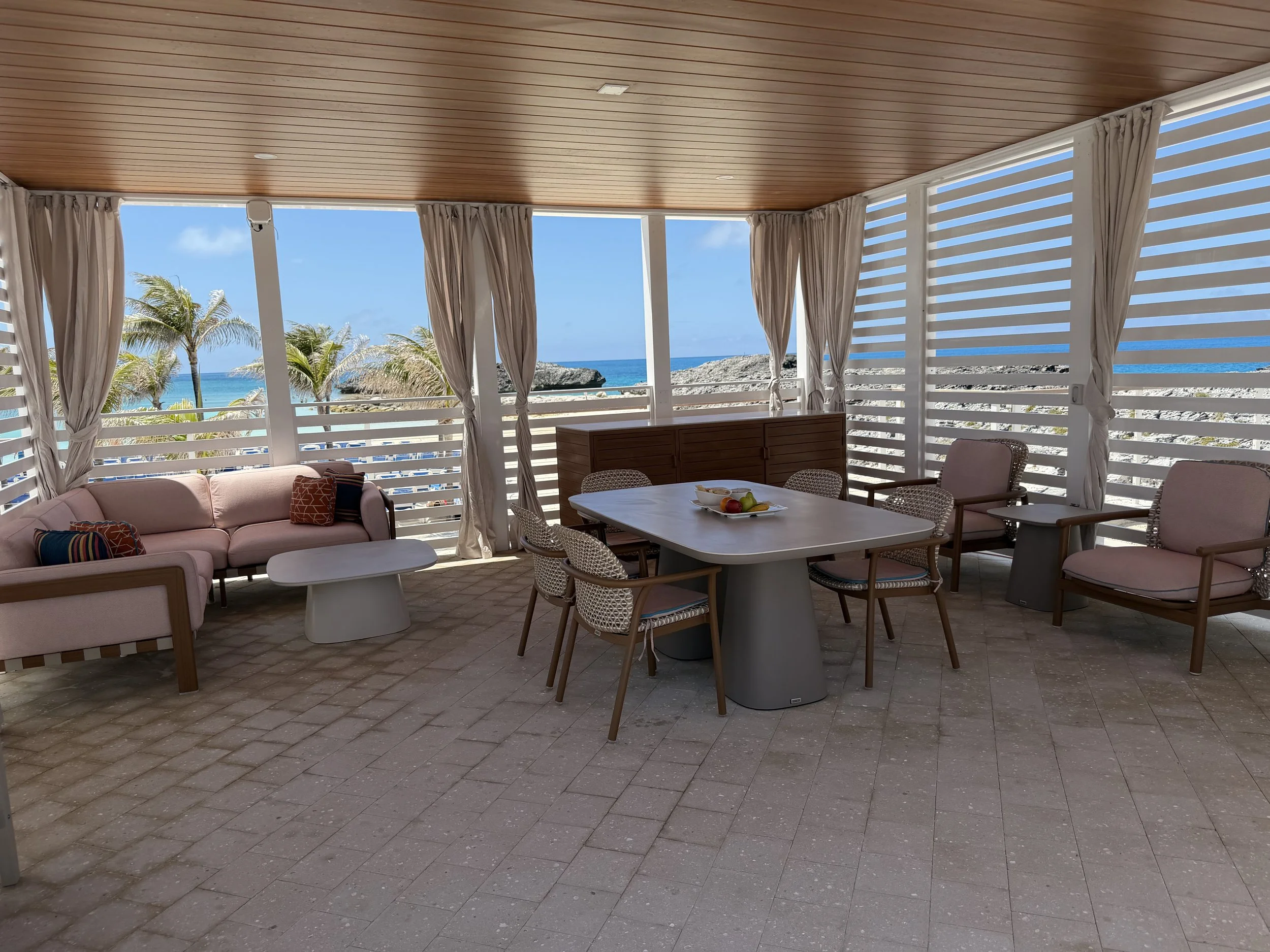 A luxury poolside Cabana on Great Stirrup Cay, © Fraser at Sea
