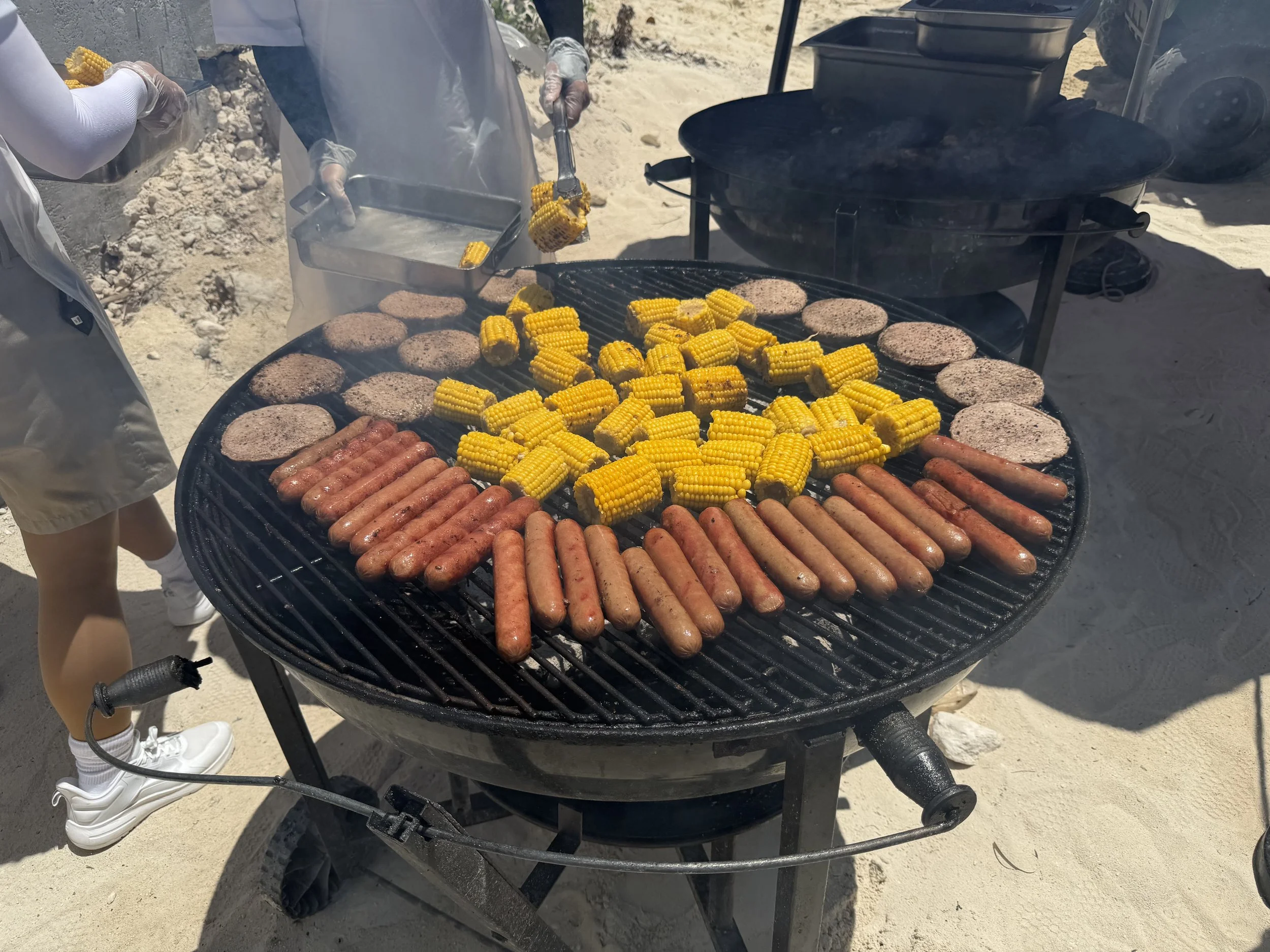 Freshly grilled food on Great Stirrup Cay, © Fraser at Sea