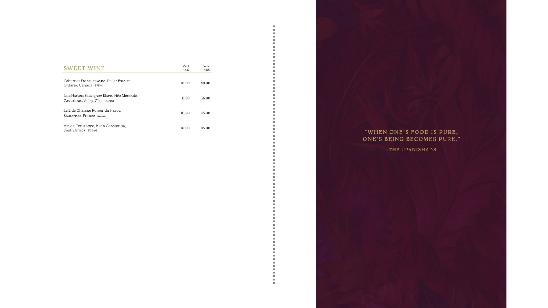 Aranya's Drinks Menu (4 of 4) onboard Cunard's Queen Anne, © Fraser at Sea