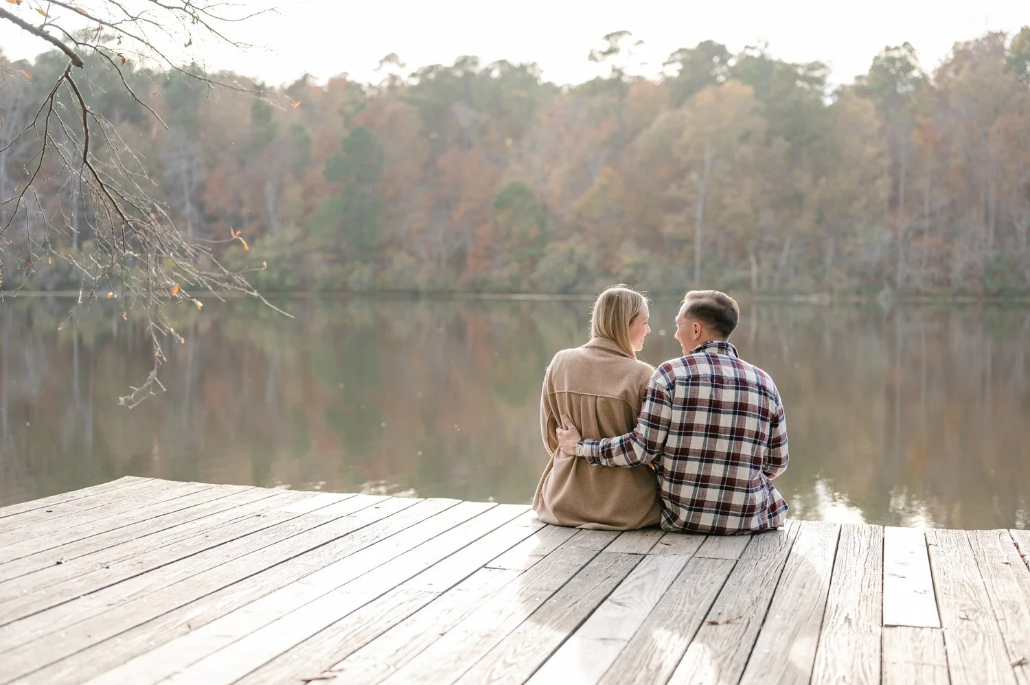 Fletcher Park Raleigh Fall Engagement Photos in Raleigh NC at Fred Fletcher Park