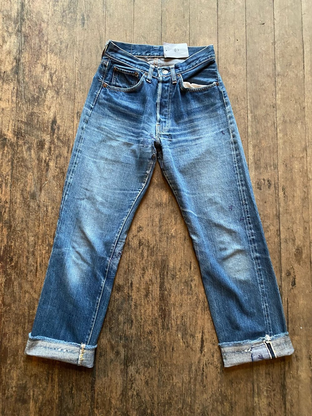 1966-1968 Levi's BIG E Redline Selvedge Jeans 25x27 — Teleport