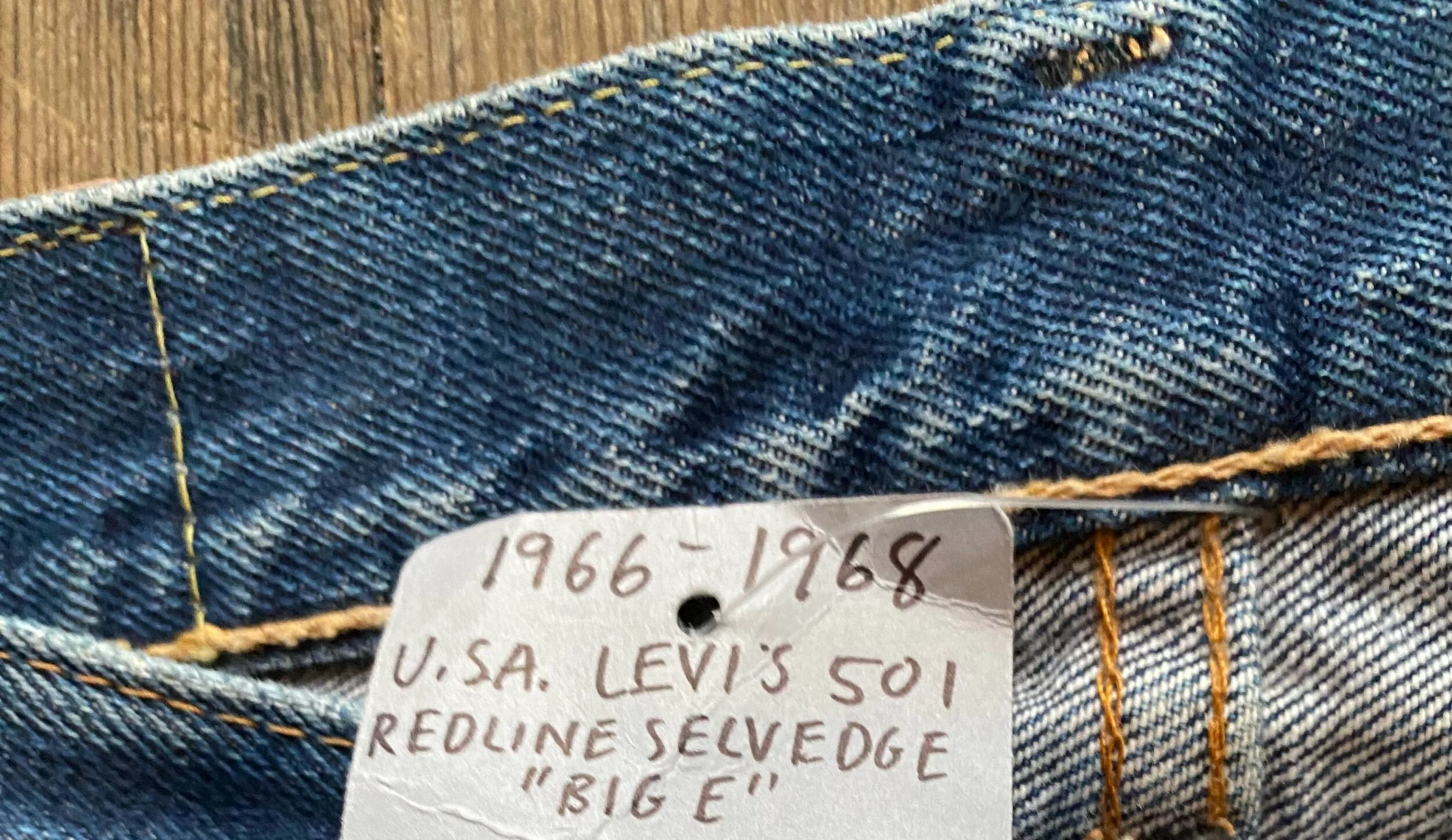 1966-1968 Levi's BIG E Redline Selvedge Jeans 25x27 — Teleport